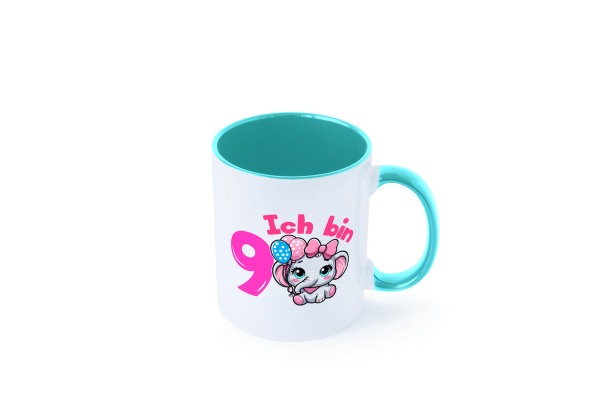 9. Geburtstag | 9 Jahre Elefant Mädchen Geschenk Geschenkidee lustiger Spruch Tasse