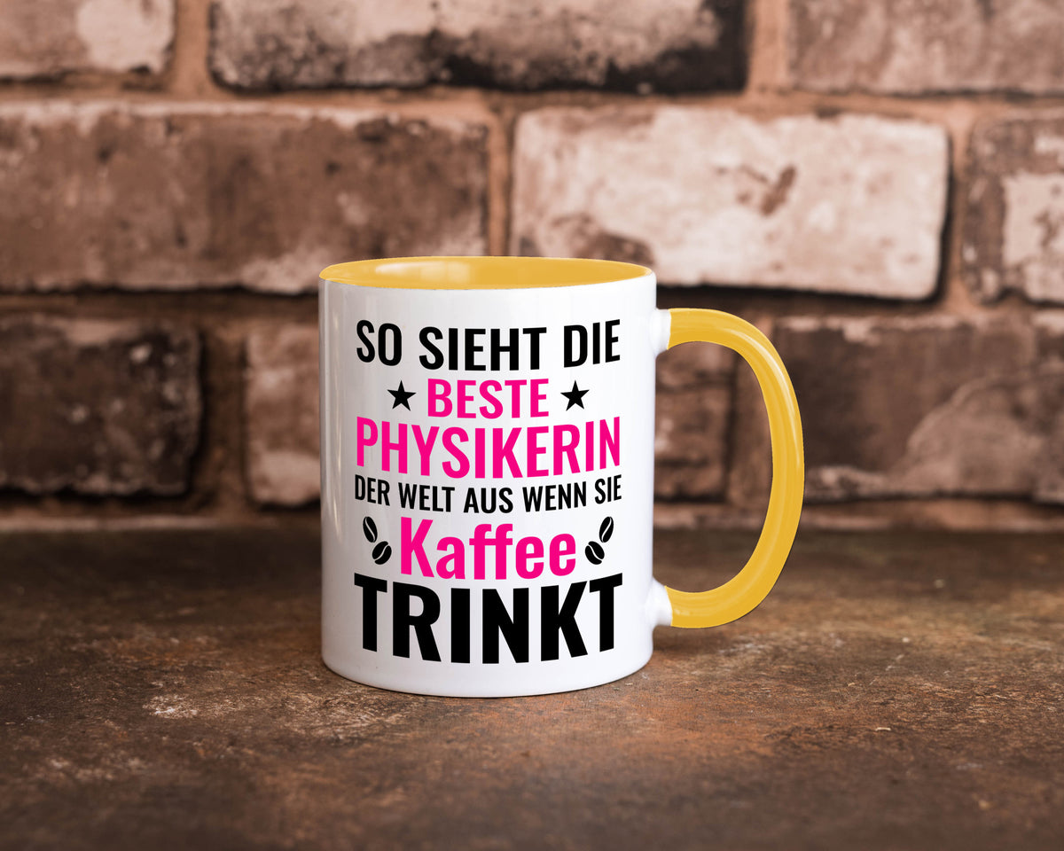 Kaffee trinkt: Physikerin | Physik Geschenk Humor Geschenkidee lustiger Spruch Tasse