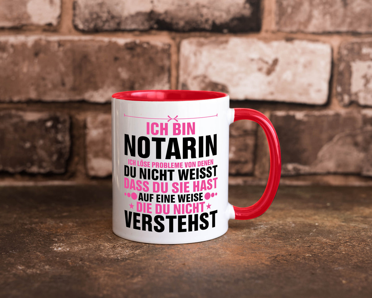 Löse Probleme: Notarin | Juristin v2 lustiger Spruch Geschenk Humor Tasse