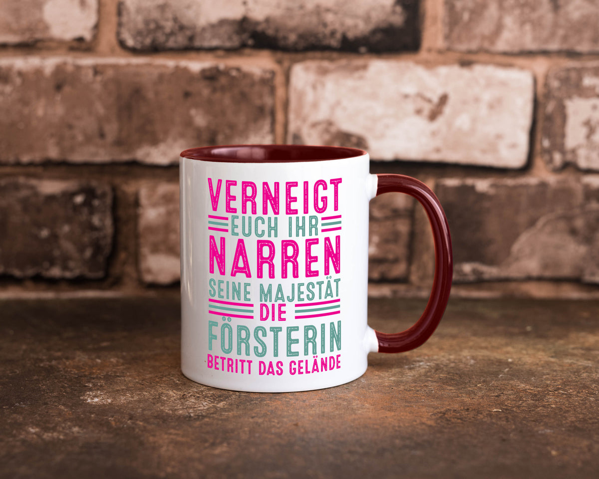 Verneigt euch: Försterin | Forst Arbeit v2 Geschenkidee Kollegen Büro Humor Tasse