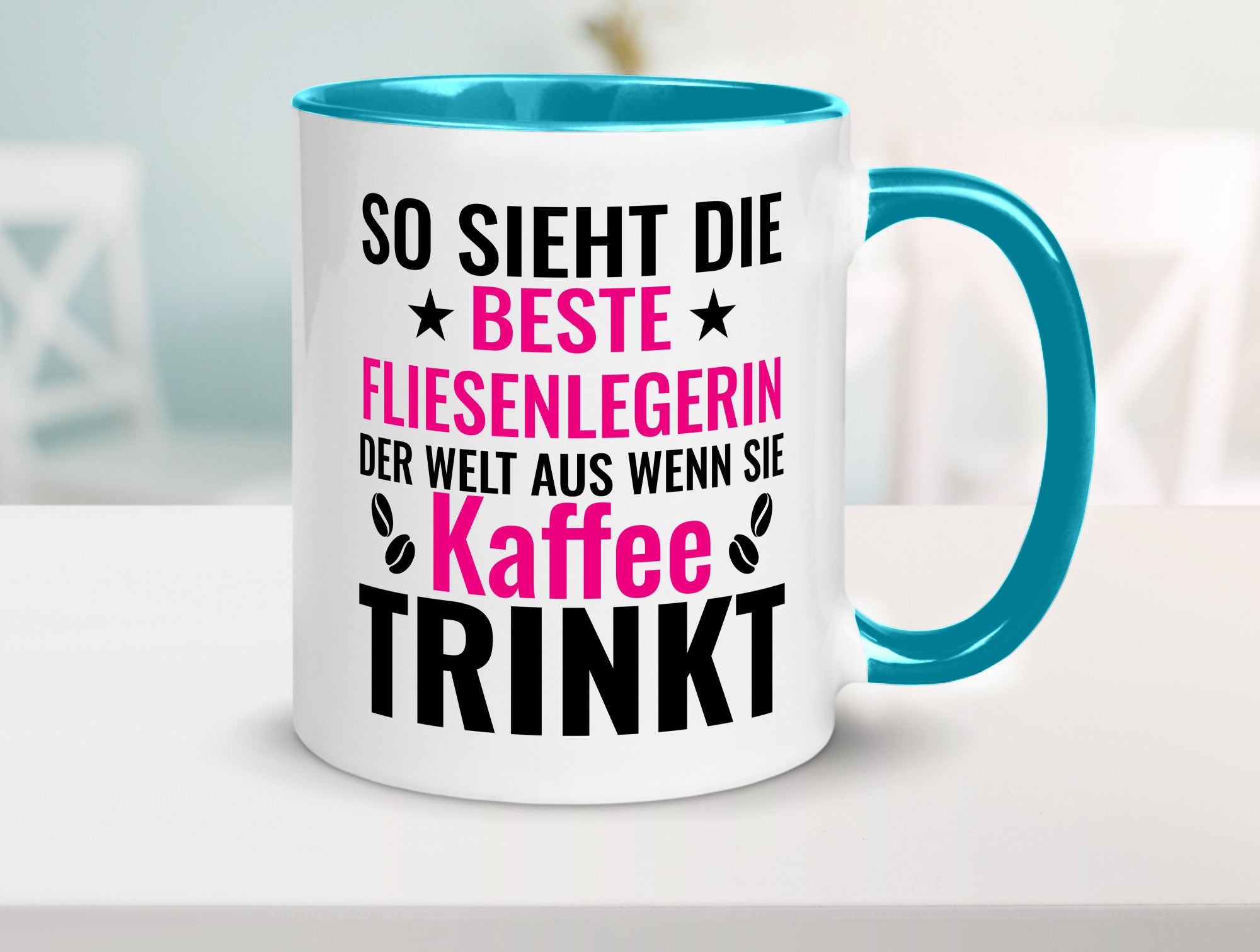 Kaffee trinkt: Fliesenlegerin | Fliesenlegen Bau Humor Geschenkidee Tasse
