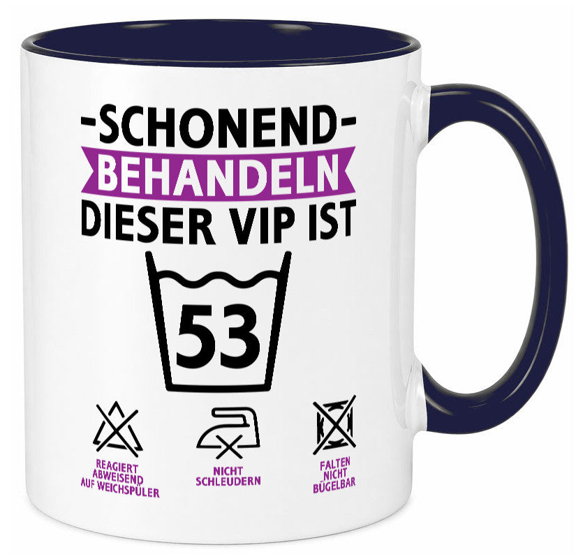 53 Geburtstag | schonend behandeln Jahre v2 lustiger Spruch Geschenk Tasse