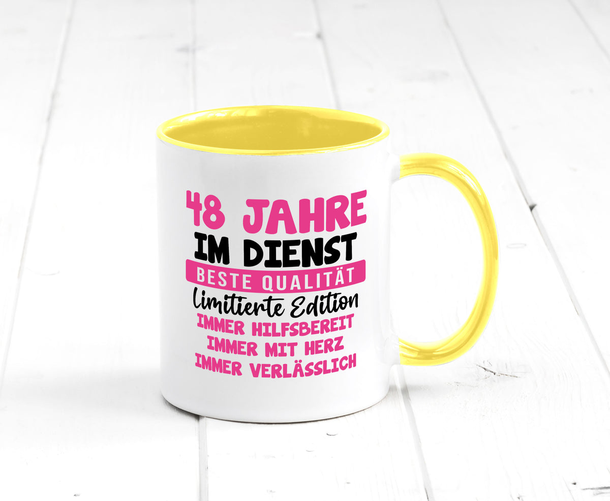 48 Jahre im Dienst | Jubiläum Arbeit v10 lustiger Spruch Geschenk Kollegen Büro Tasse