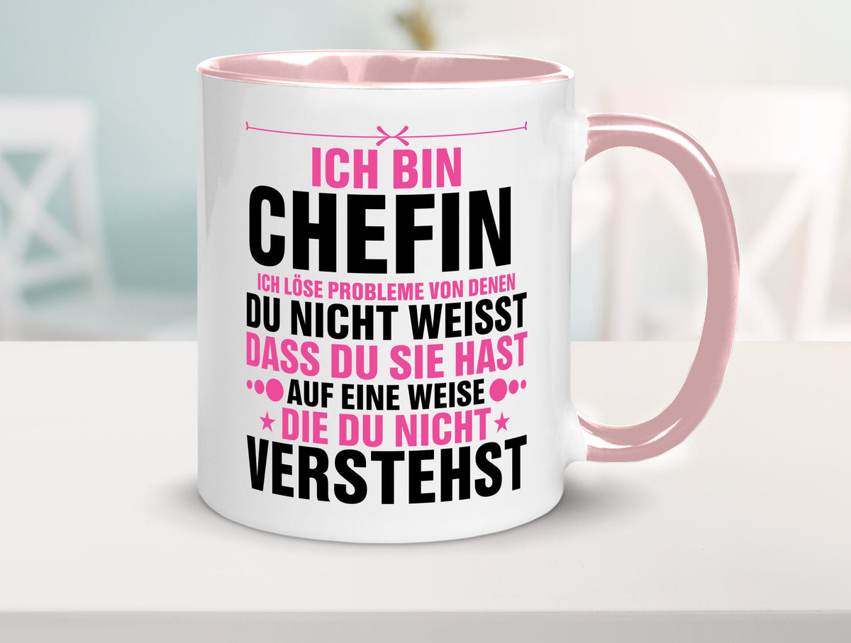 Löse Probleme: Chefin | Führungskraft Vorgesetzte lustiger Spruch Geschenk Tasse