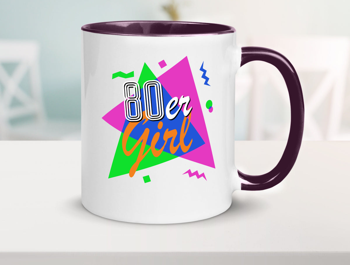 80er Girl - Jahre bunt + verrückt retro Humor Geschenkidee Tasse
