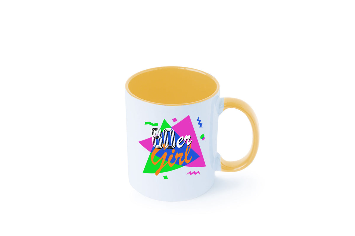 80er Girl - Jahre bunt + verrückt retro Humor Geschenkidee Tasse