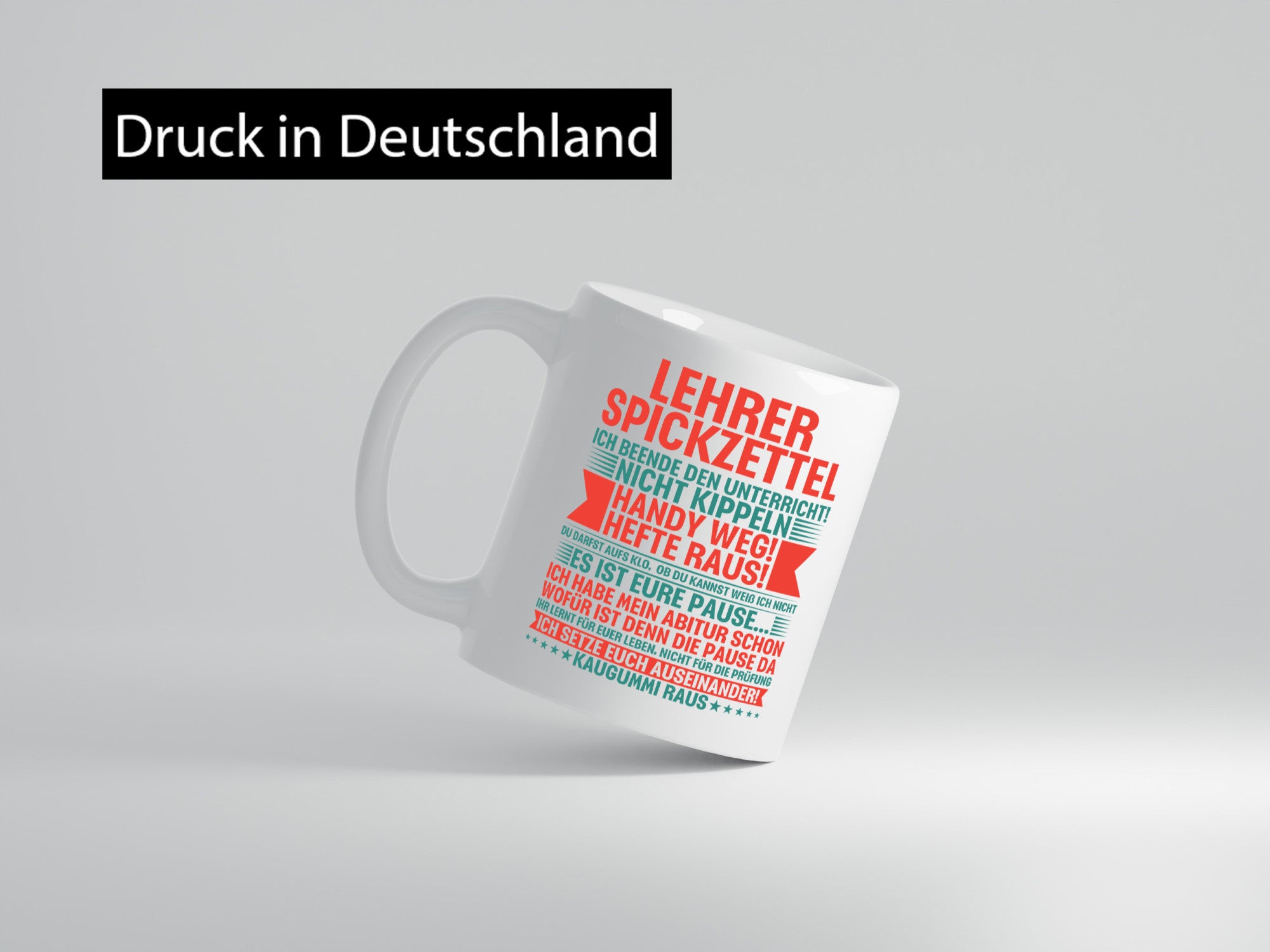 Lehrer Spickzettel | Beruf Tasse lustiger Spruch vl4 lustig Arbeit Kollegen