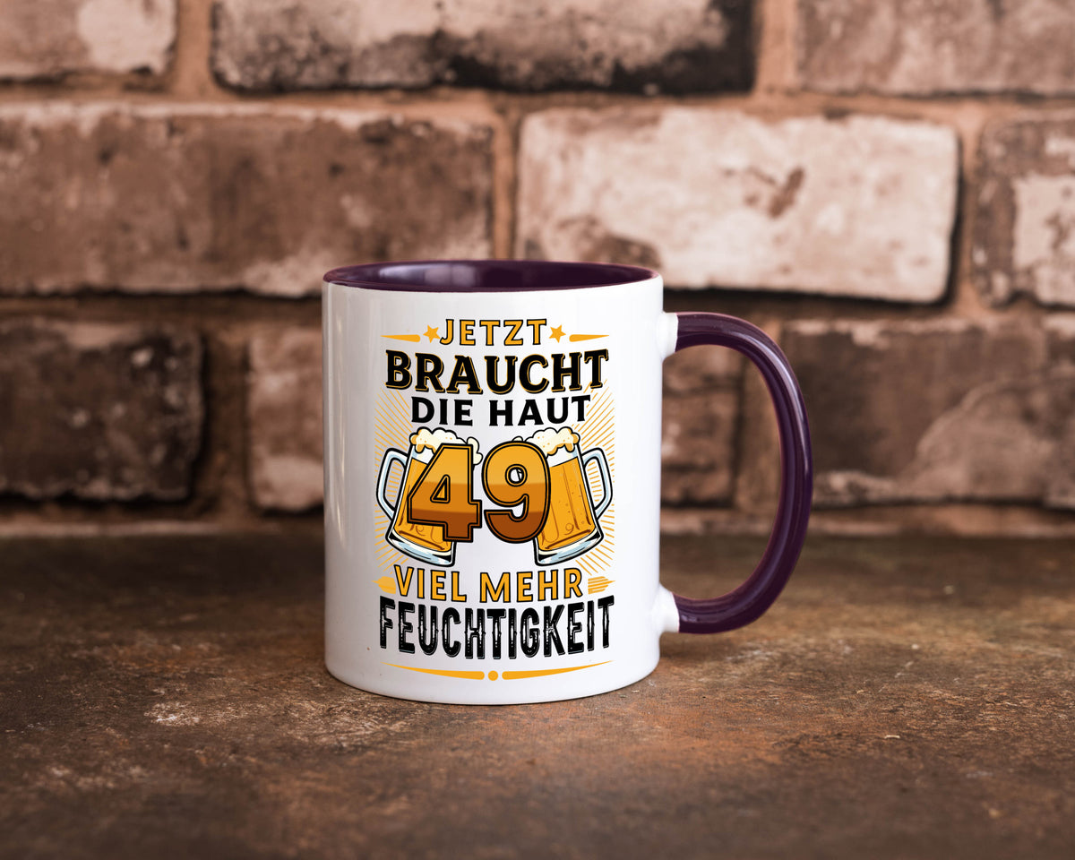 49 braucht die haut mehr Feuchtigkeit | 49. Geburtstag Geschenkidee Humor Tasse