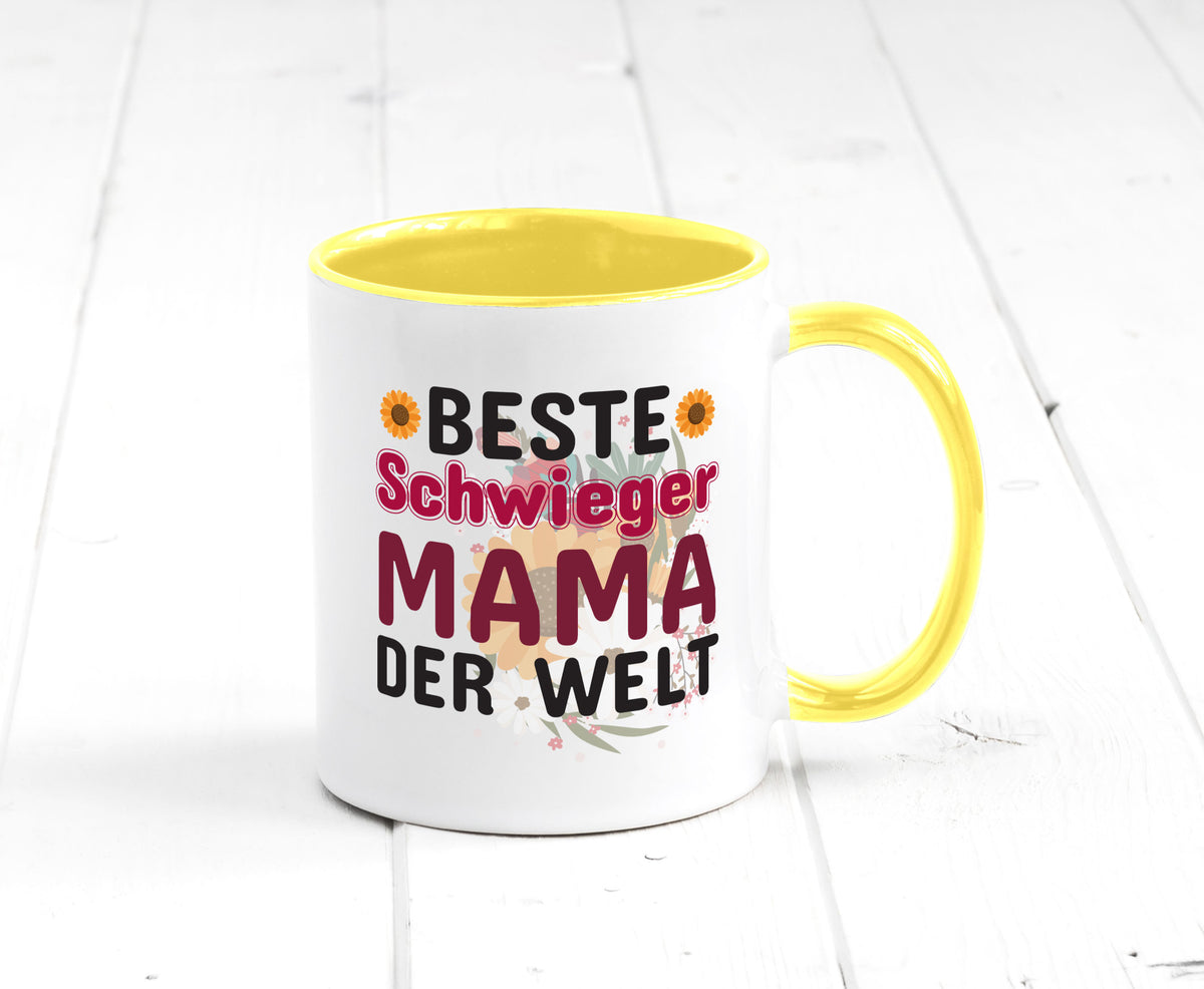 Beste Schwiegermama | Schwiegermutter Tasse Blumen Humor Familie Geschenkidee