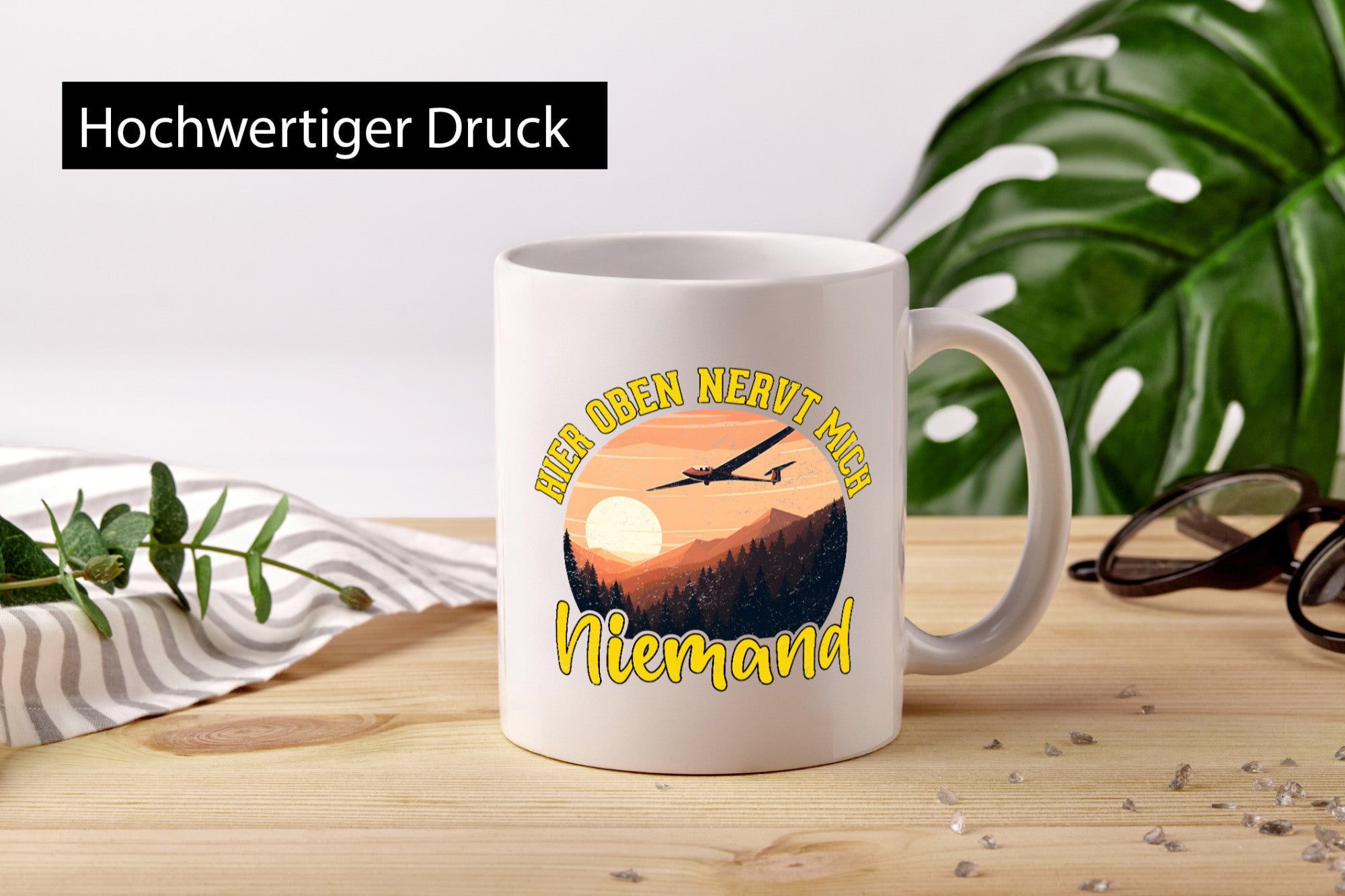 Hier nervt mich niemand | Segelflieger Segelfliegen lustig Humor Geschenkidee