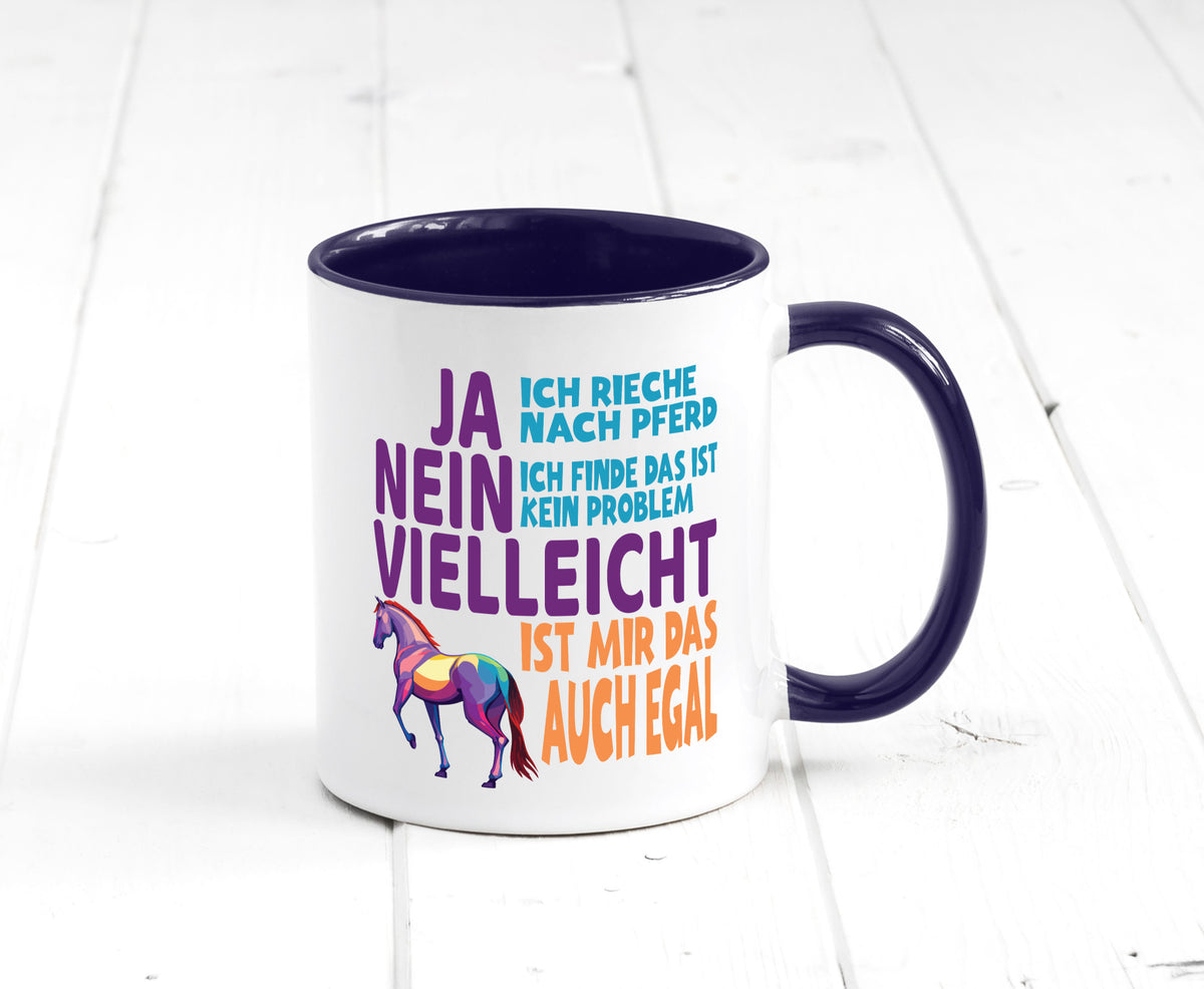 Ja ich Rieche nach Pferd | Reiten Pferdestall lustiger Spruch Geschenk Humor Tasse