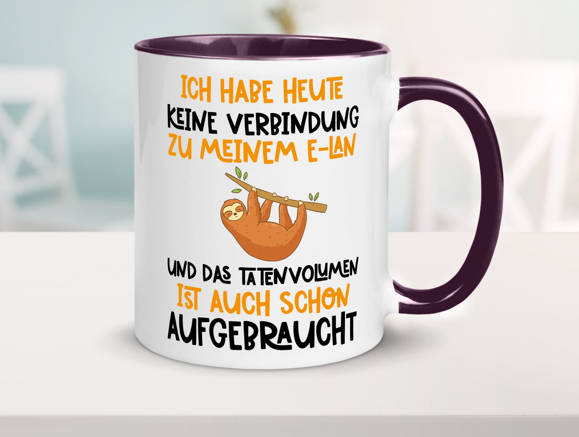Tatenvolumen aufgebraucht | Spruch Humor Faultier Tierliebhaber Geschenkidee