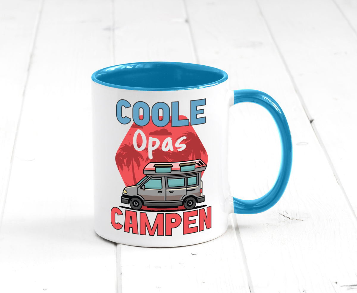 Coole Opas campen | Campingwagen Palmen Geschenk Familie Geschenkidee lustiger Tasse