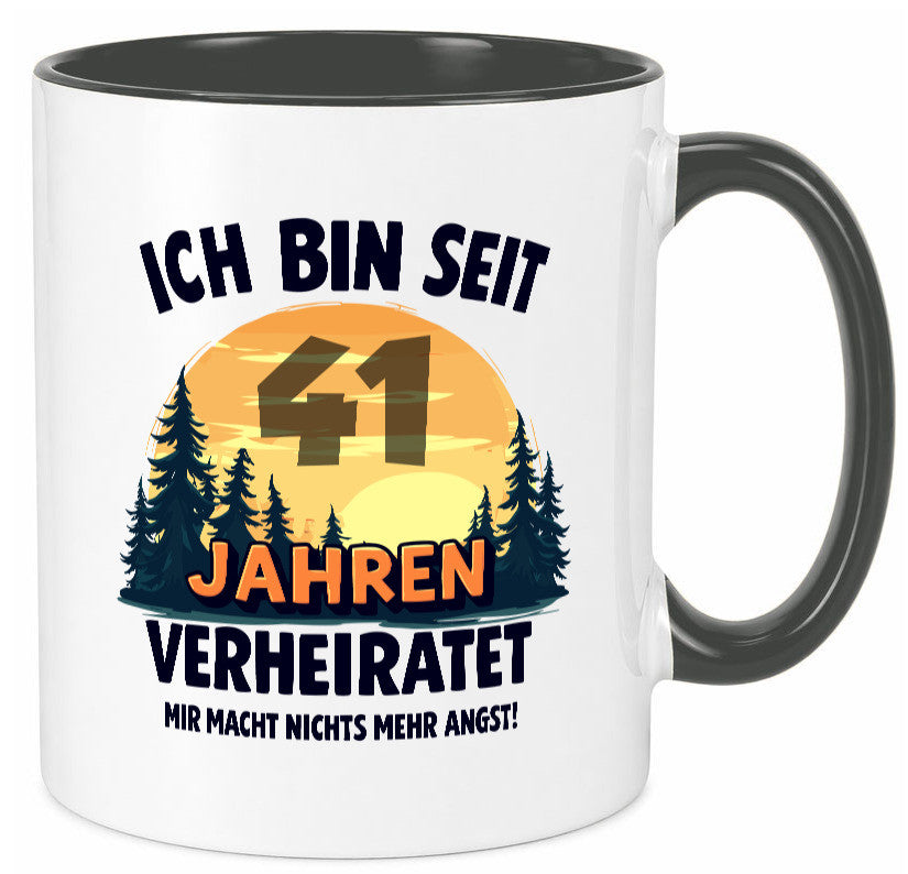 Ich bin Verheiratet | 41. Hochzeitstag Ehepaar v2 Geschenkidee Humor Tasse
