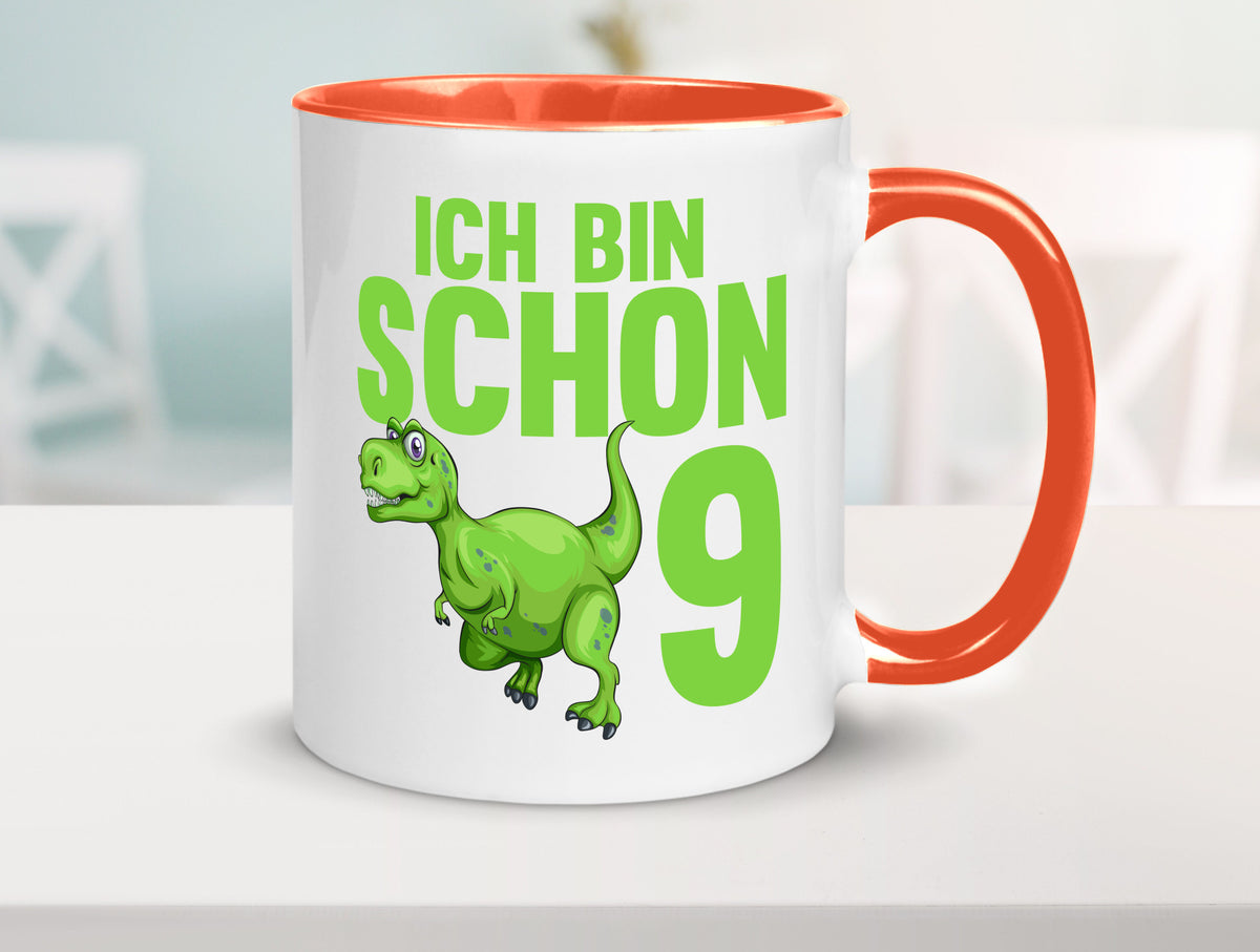 9. Geburtstag | 9 Jahre Dino Dinosaurier Geschenkidee Humor Tasse