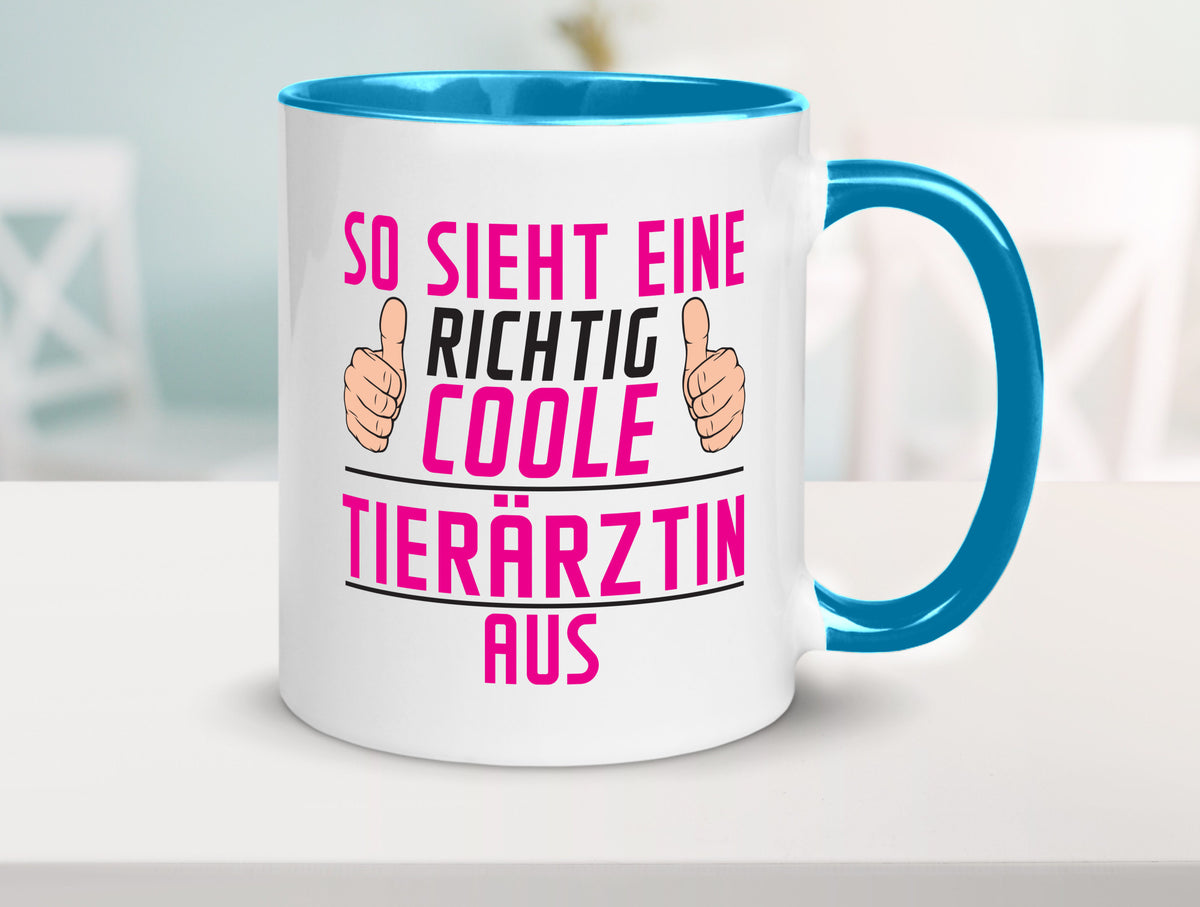 Richtig Coole Tierärztin | Mediziner Tiermedizin lustig Tierliebhaber Humor Tasse