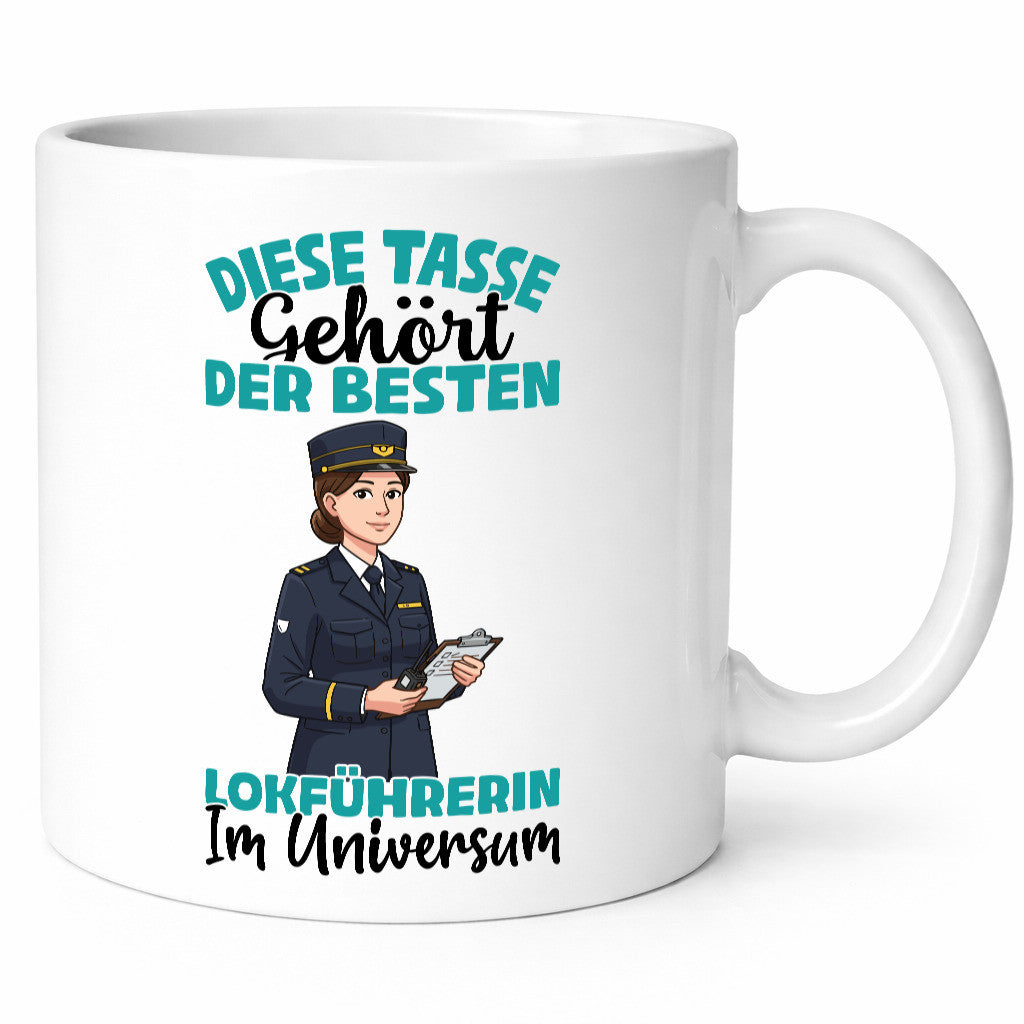 Im Universum: Lokführerin | Zug Beruf lustig Arbeit Kollegen Büro Geschenk Tasse