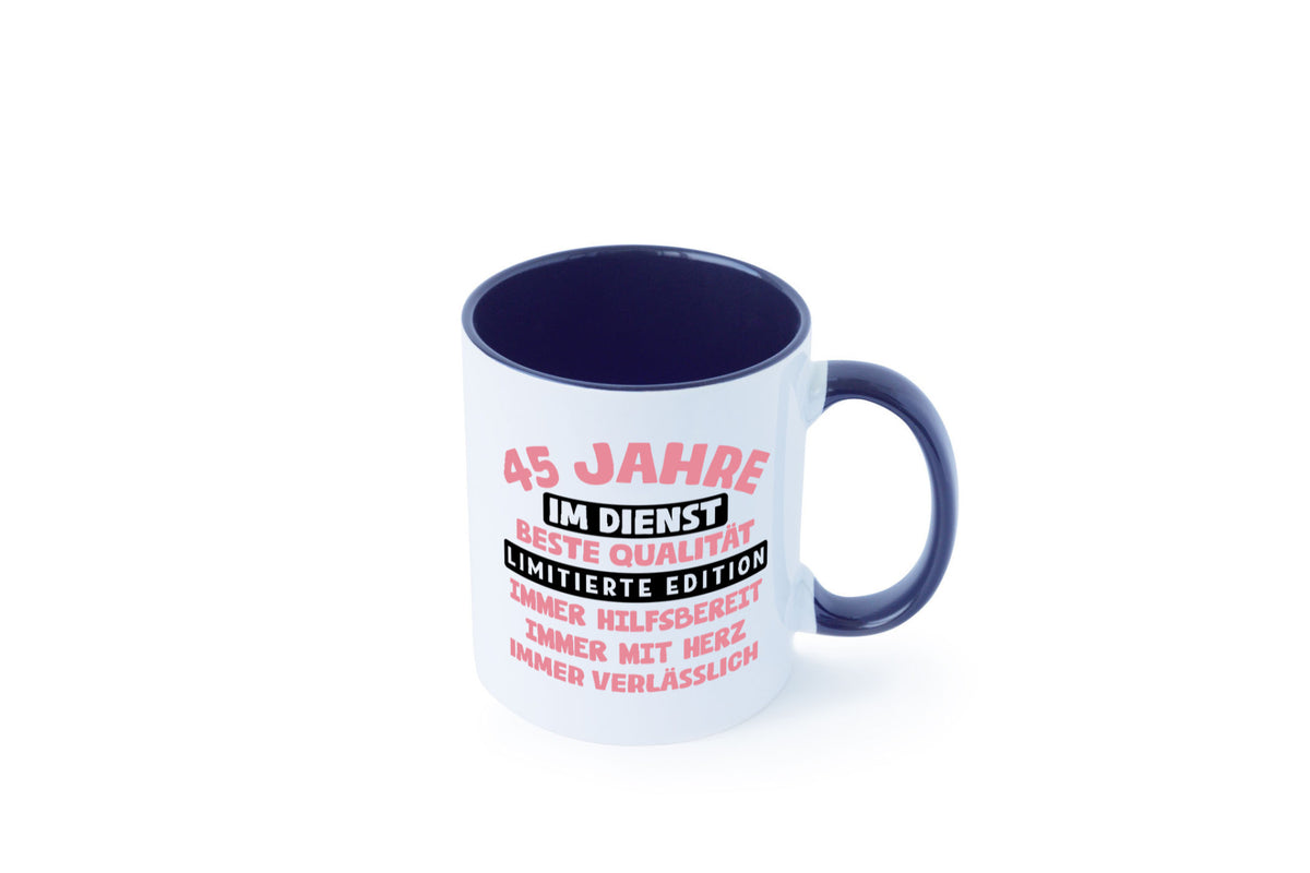 45 Jahre im Dienst | Jubiläum Arbeit v11 Geschenk Kollegen Büro lustiger Spruch Tasse