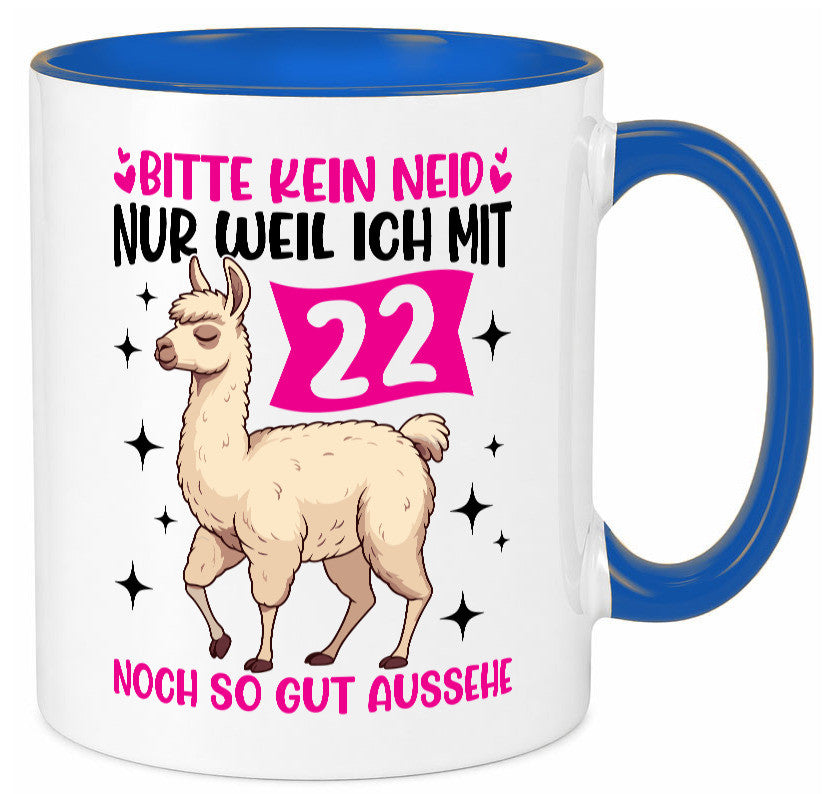 22. Geburtstag | 22 Jahre Lama gut aussehen lustig Geschenkidee Geschenk Tasse
