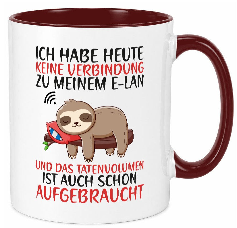 Keine Verbindung zu meinem WLan | Faultier Tatenvolumen Geschenk Tierliebhaber Tasse