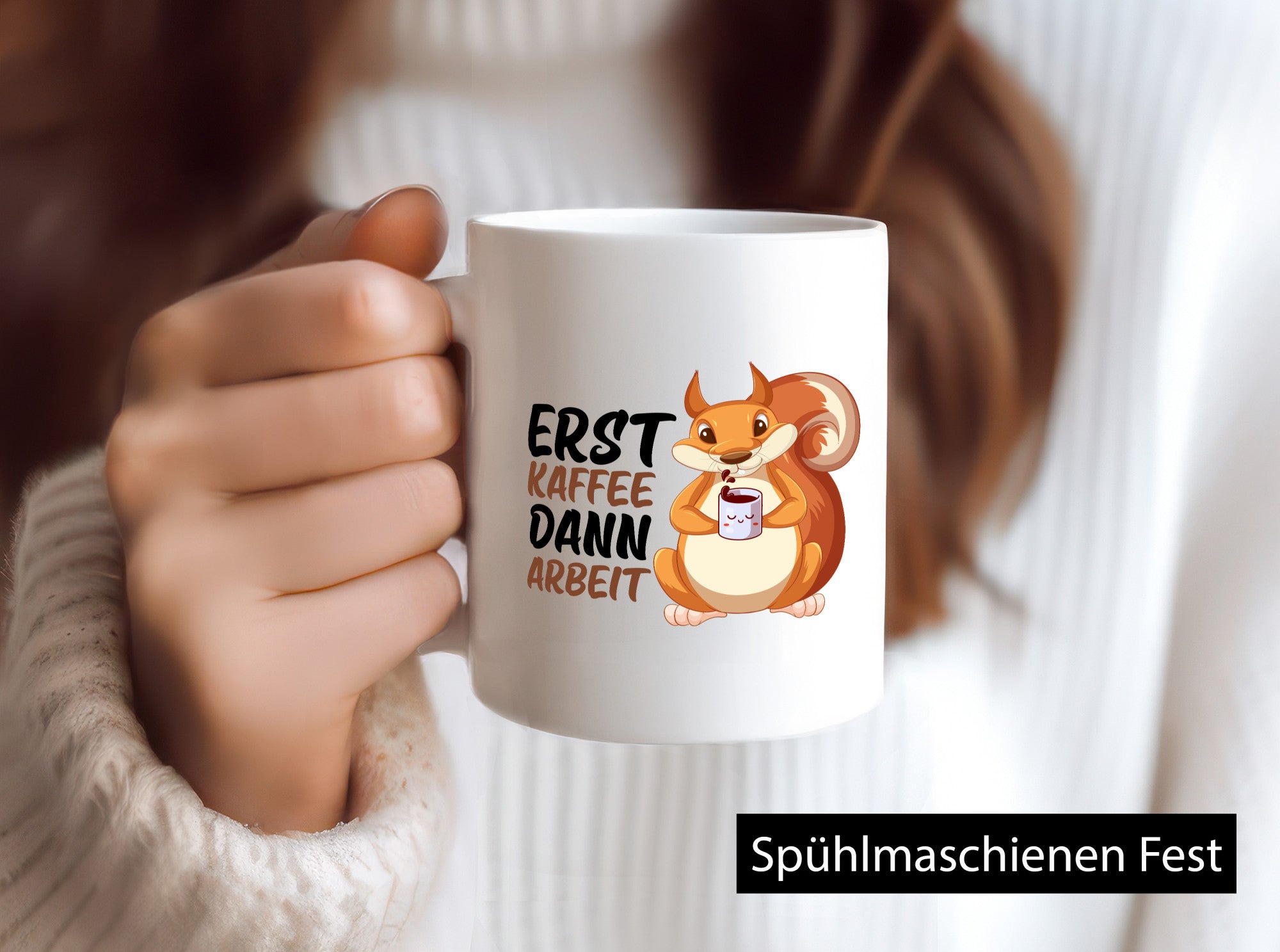 Erst Kaffee dann Arbeit | Büro Eichhörnchen Kaffeefreund Humor Kollegen