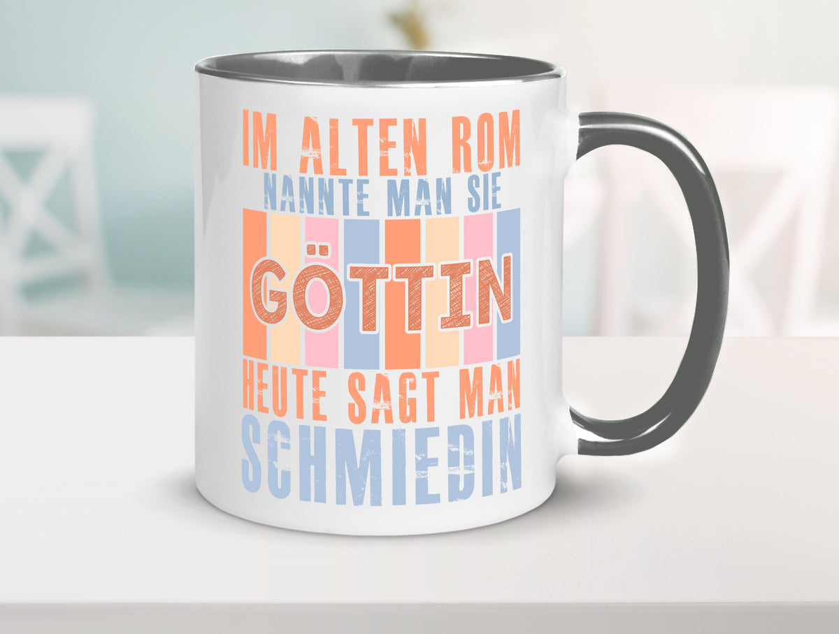 Heute sagt man: Schmiedin | Schmied Beruf Schmiederei lustiger Spruch Geschenk Tasse