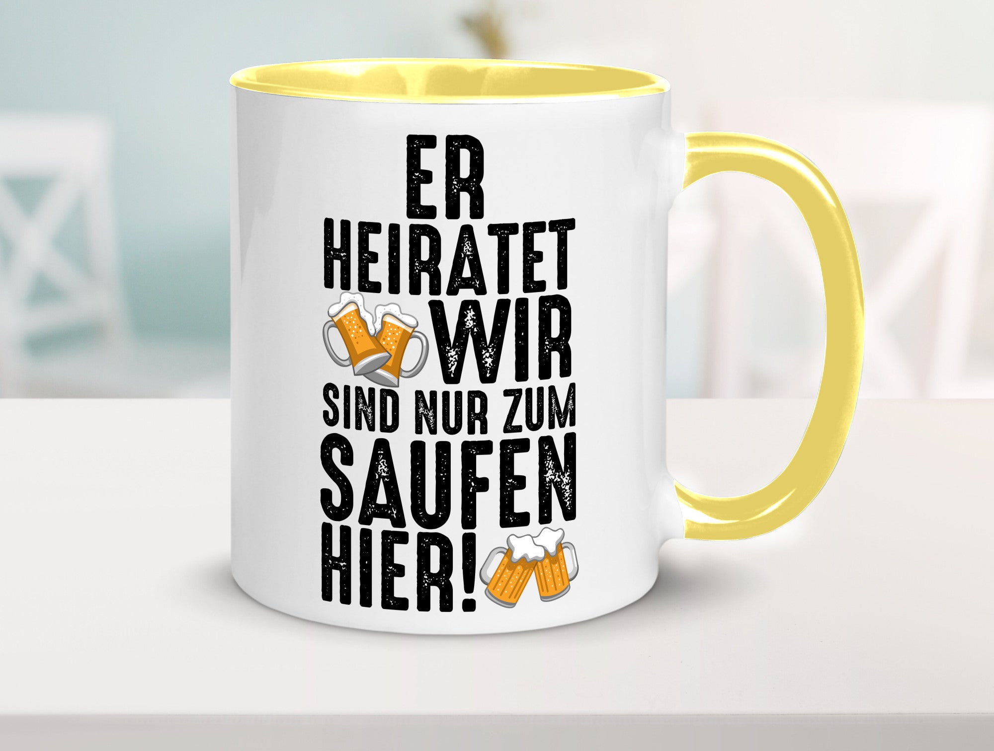 JGA | Er heiratet Junggesellenabschied Polterabend v2 lustiger Spruch Geschenk