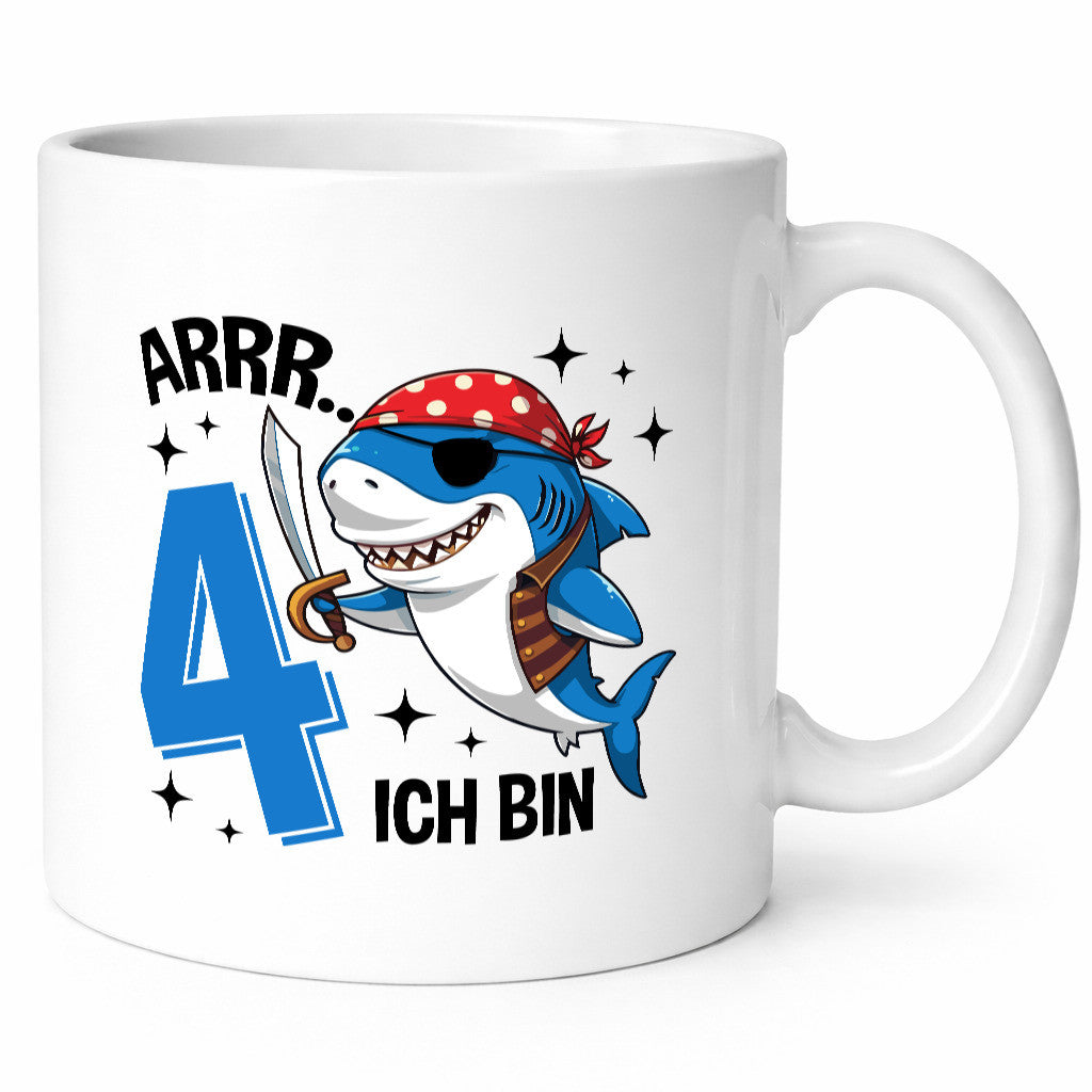 4. Geburtstag | 4 Jahre Arr Pirat Hai Piraten Humor Geschenkidee Tasse