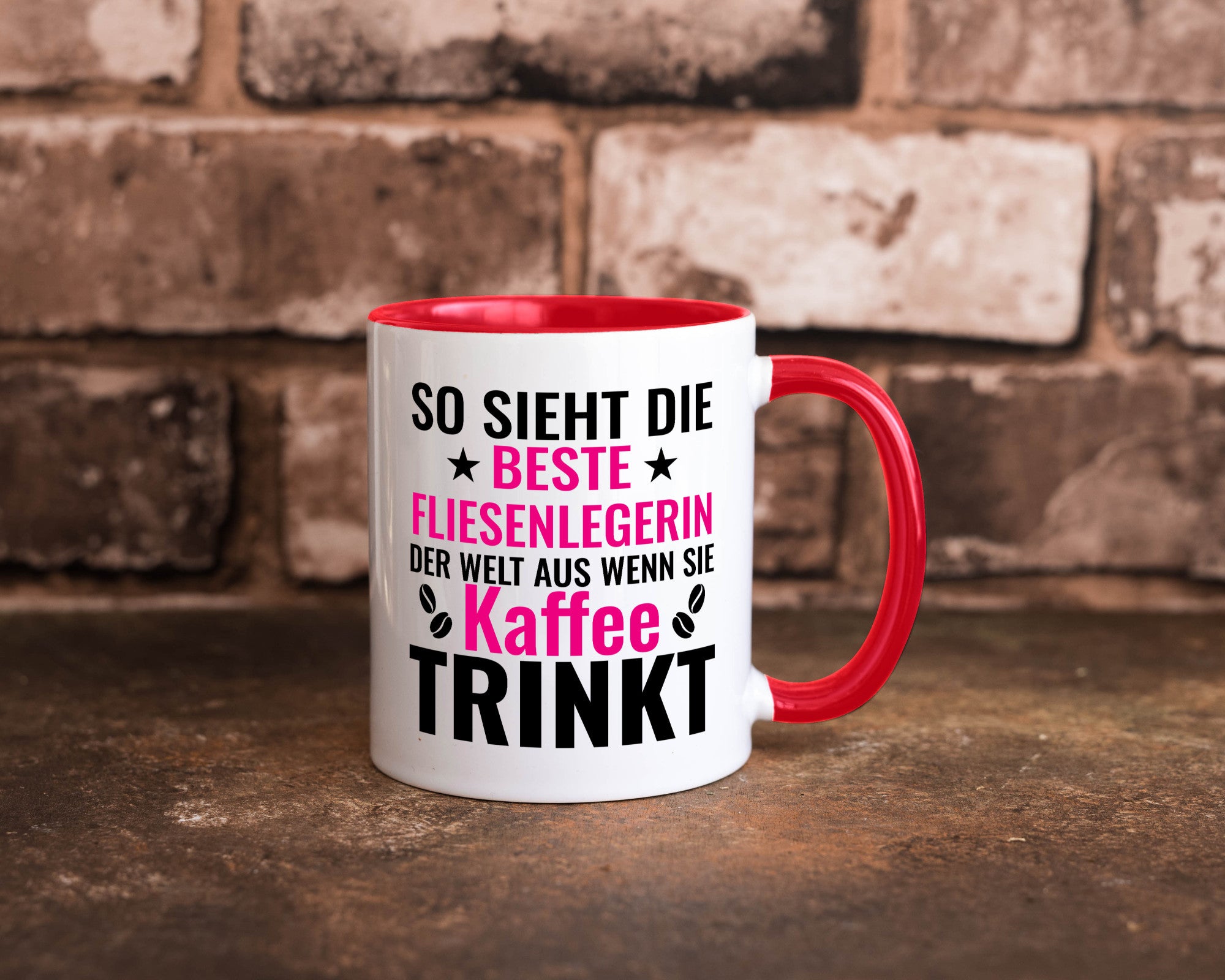 Kaffee trinkt: Fliesenlegerin | Fliesenlegen Bau Humor Geschenkidee Tasse