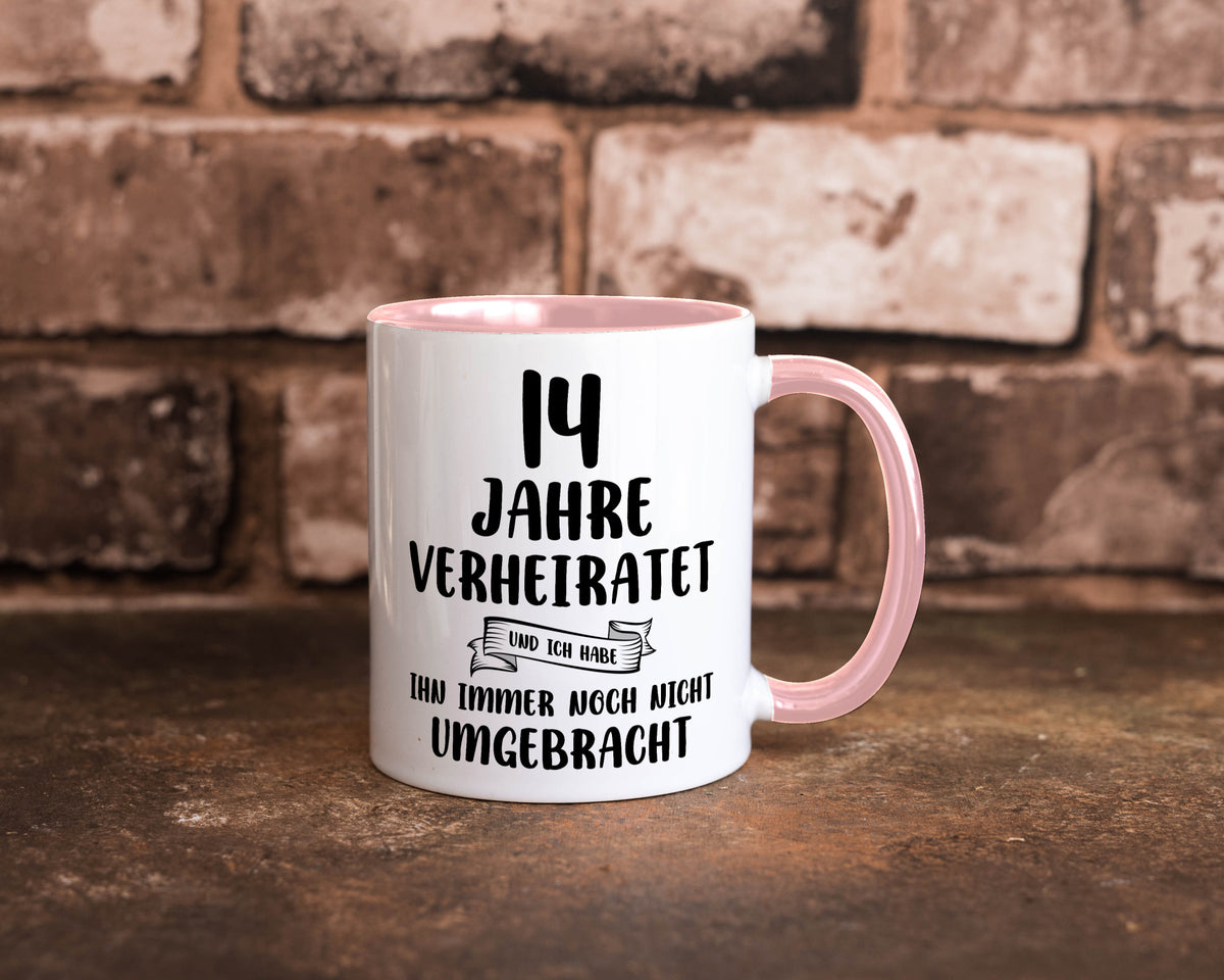 14 Jahre Verheiratet, immer noch am Leben! lustig Humor Geschenkidee Geschenk Tasse