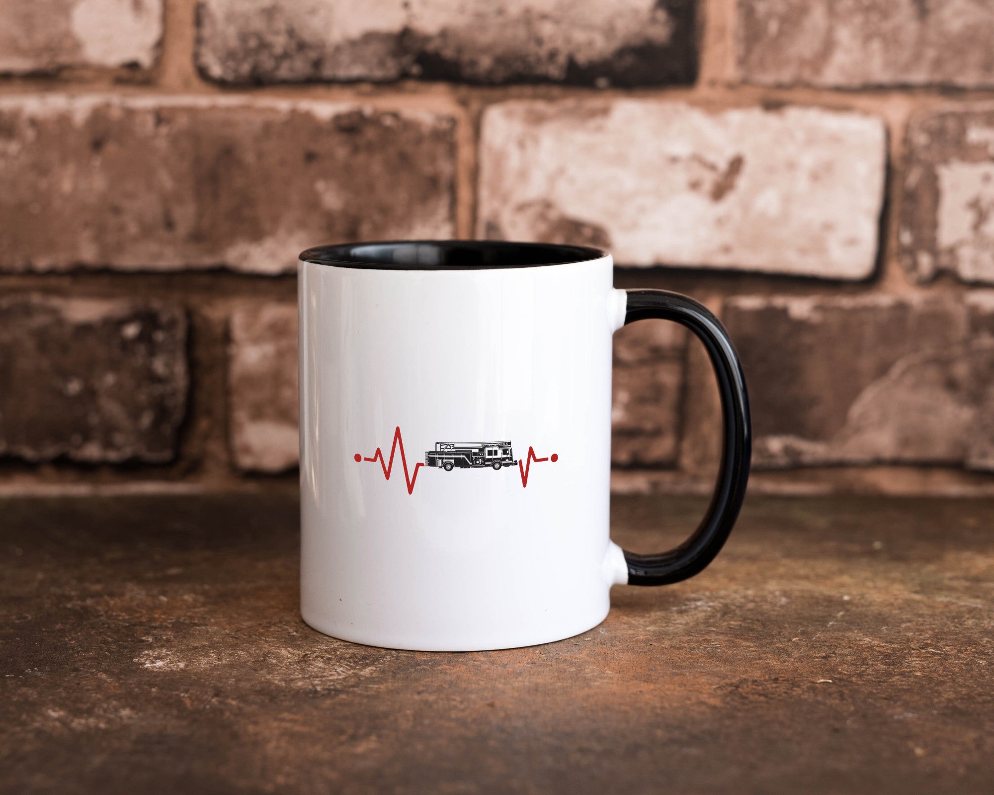 Herzschlag | Feuerwehrfahrzeug Feuerwehr Humor Geschenkidee Tasse