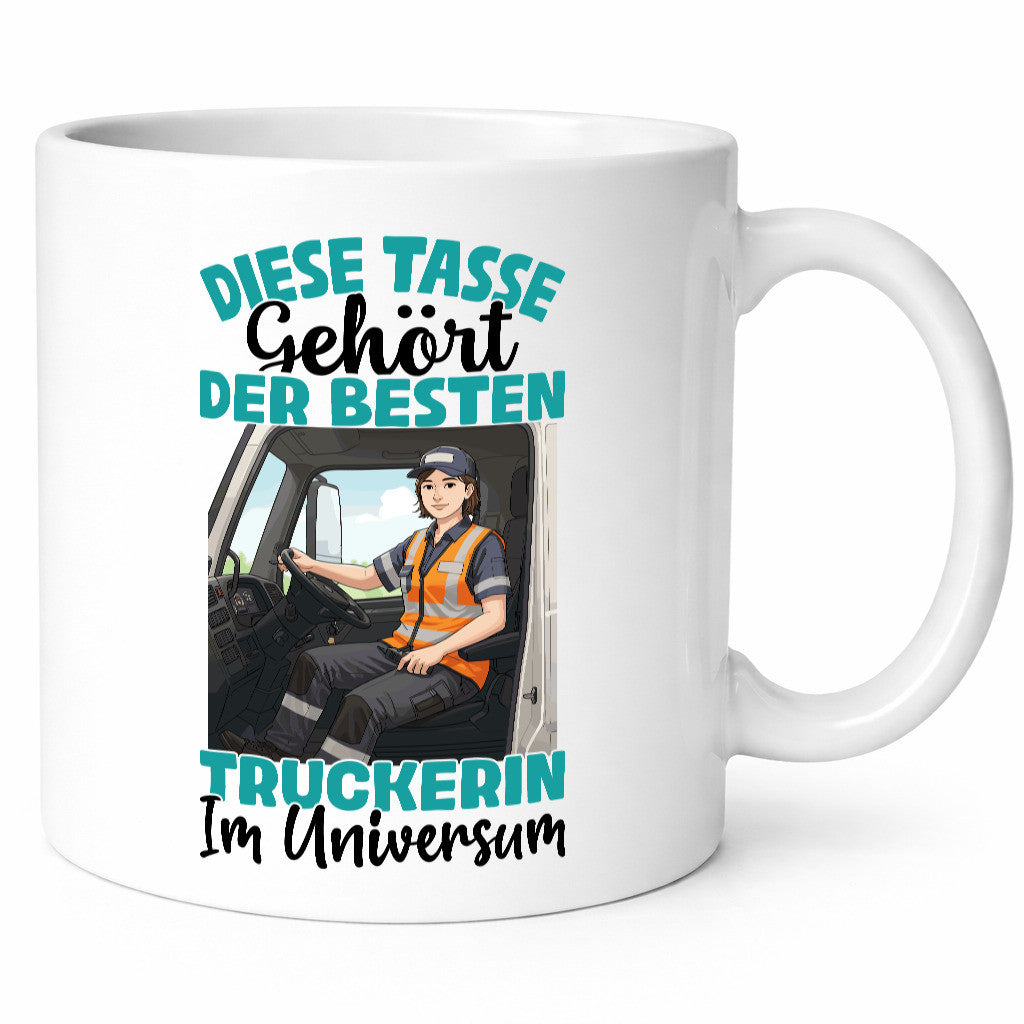 Im Universum: Truckerin | LKW Fahrerin lustig Humor Geschenkidee Geschenk Tasse