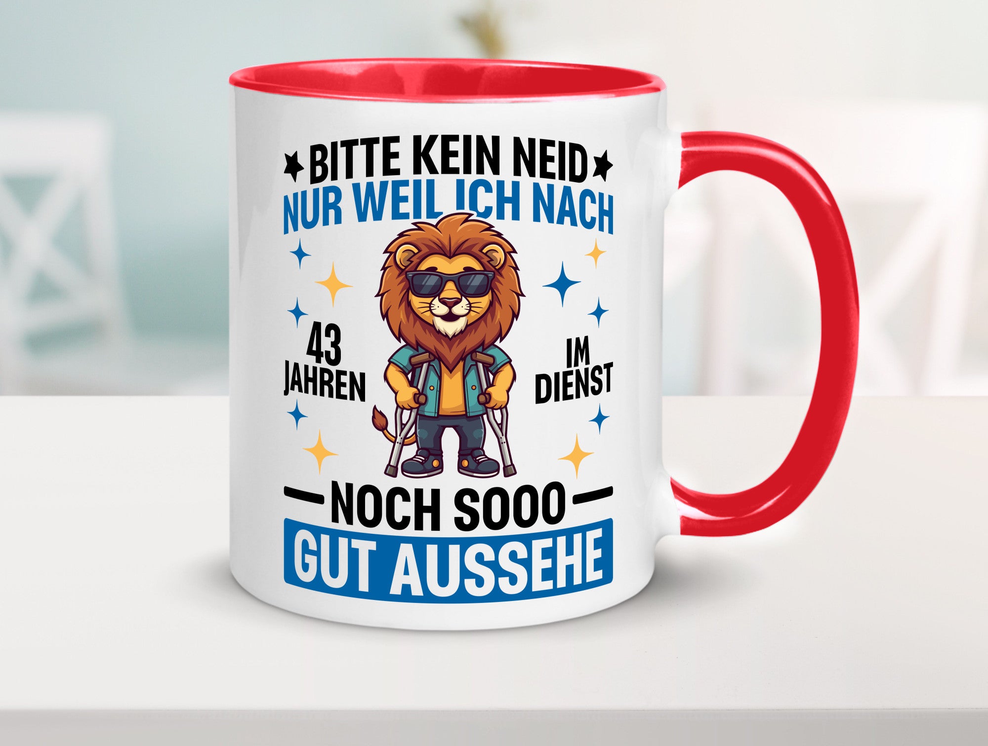 43 Jahre im Dienst | Arbeitsjubiläum Arbeit Geschenk Kollegen Büro lustiger
