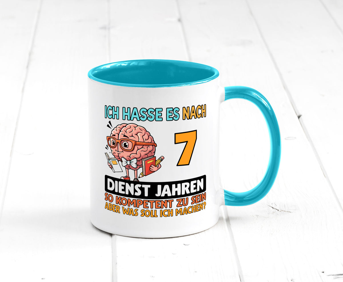 7 Dienstjahre | Arbeit Kompetent lustig Kollegen Büro Geschenk Tasse
