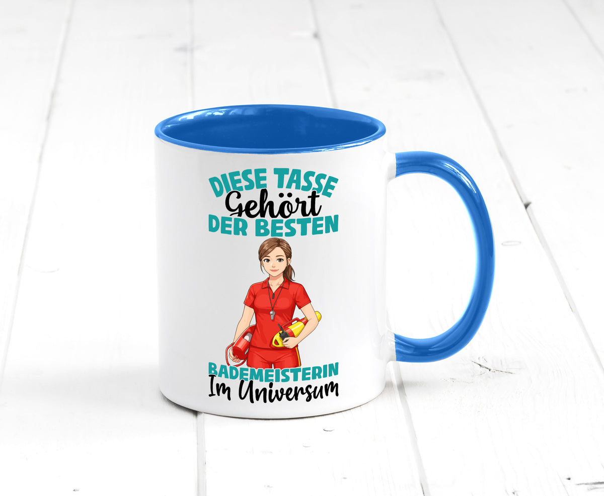 Im Universum: Bademeisterin | Schwimmmeisterin Geschenk Humor Geschenkidee Tasse