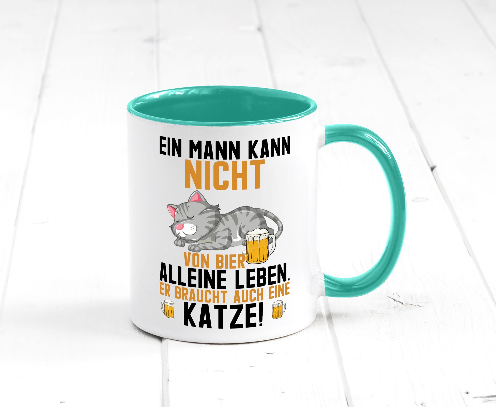 Von Bier leben | Mann braucht eine Katze Katzenliebhaber Geschenk Tierliebhaber