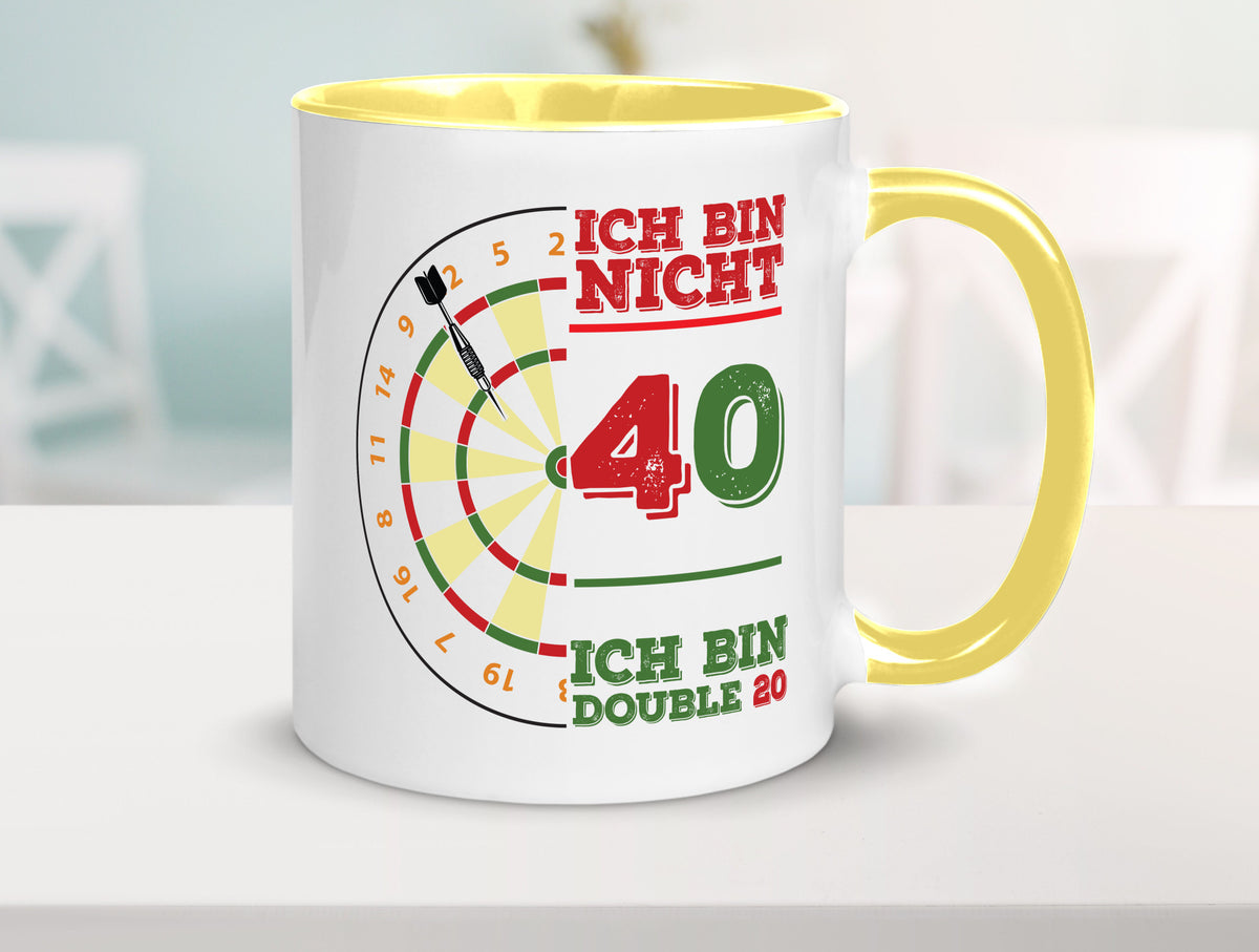 Ich bin nicht 40 double 80 | Dart spieler Geschenkidee Humor Tasse