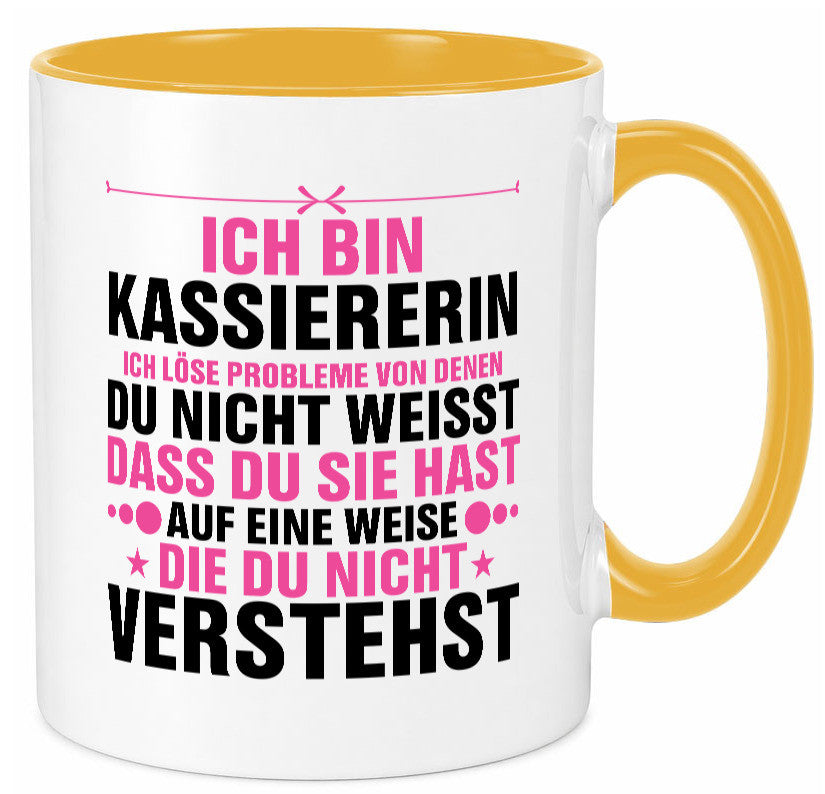 Löse Probleme: Kassiererin v2 lustiger Spruch Geschenk Humor Geschenkidee Tasse