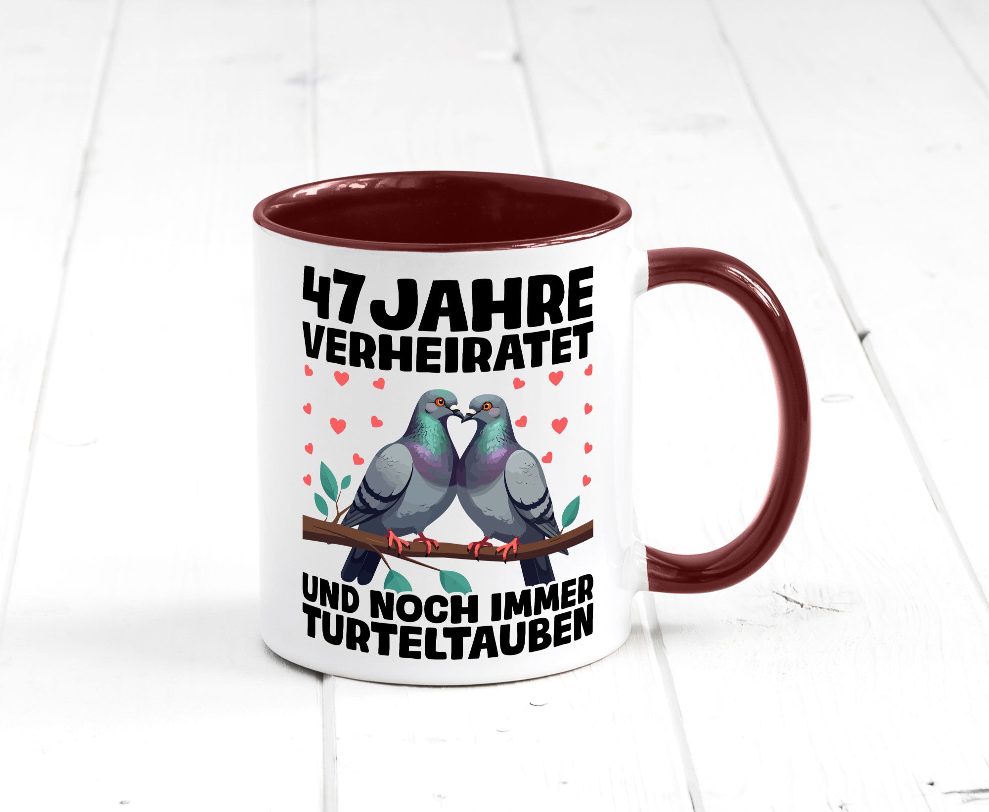 47 Jahre verheiratet | Turteltauben Ehe Ehepaar Humor Geschenkidee Tasse