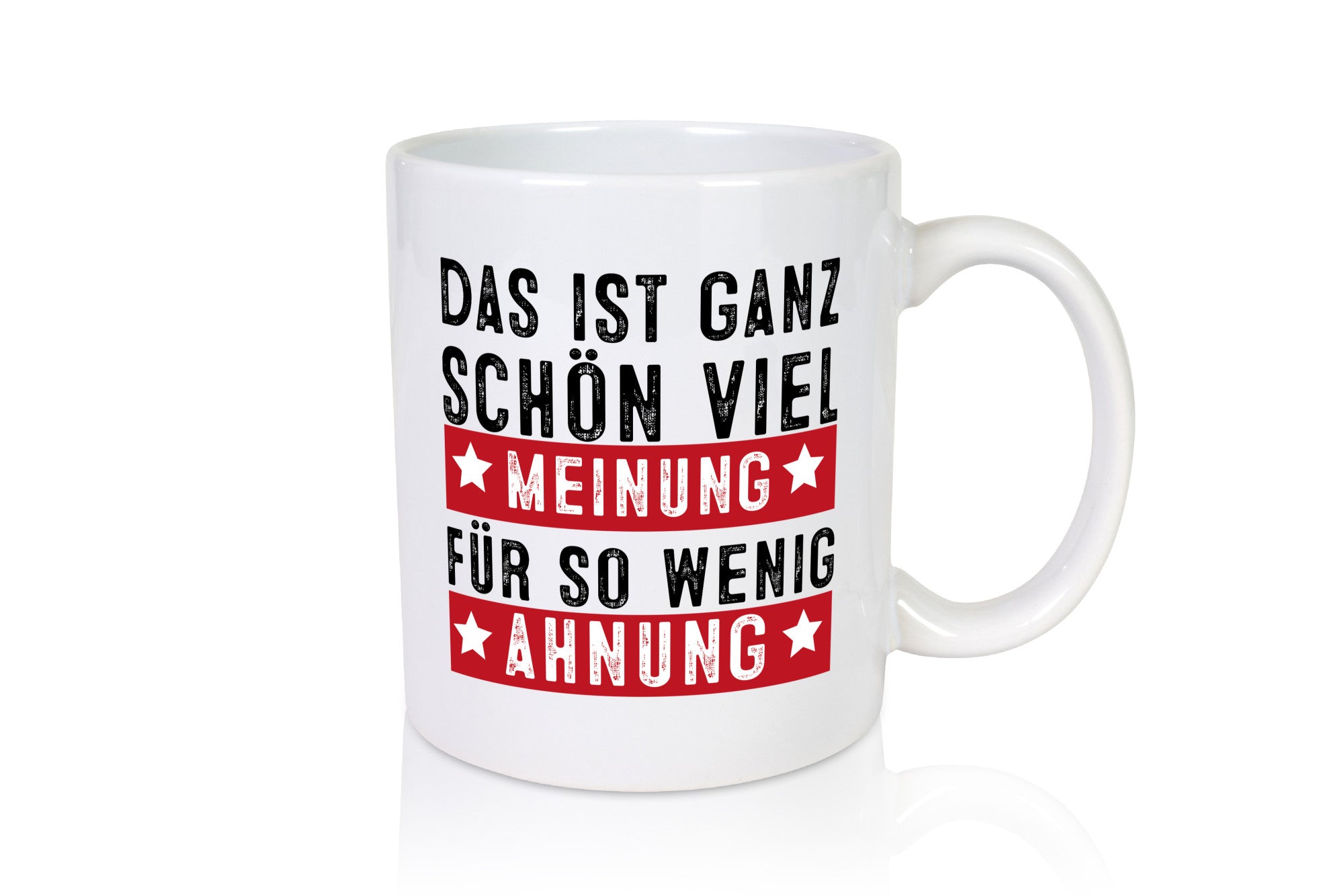 Viel Meinung Humor Geschenkidee Tasse