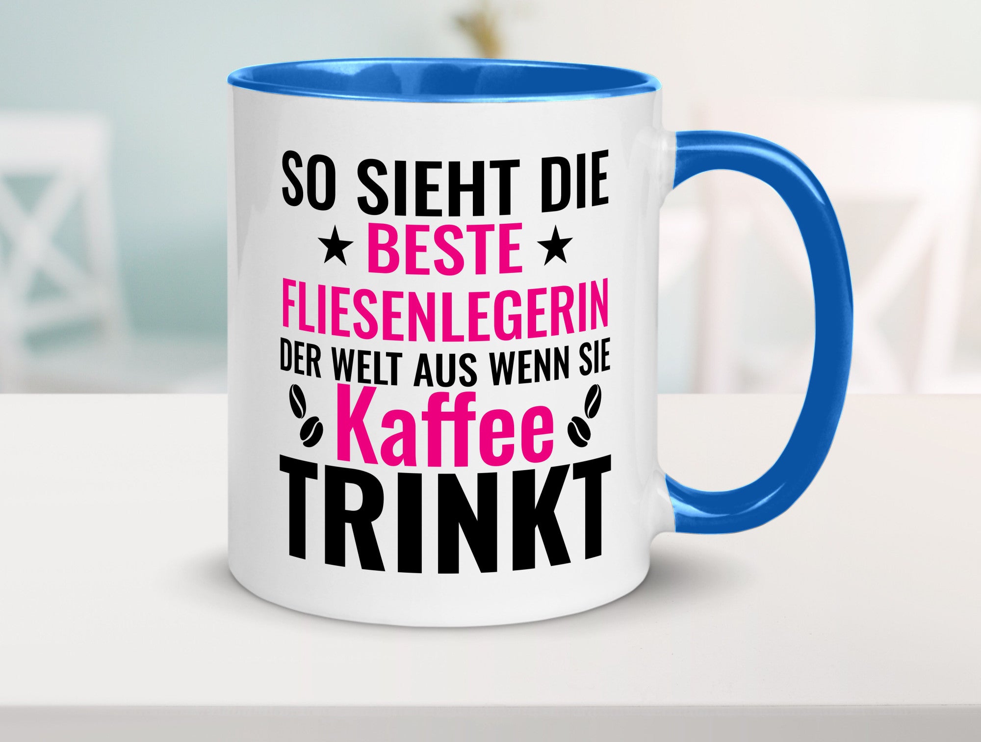 Kaffee trinkt: Fliesenlegerin | Fliesenlegen Bau Humor Geschenkidee Tasse
