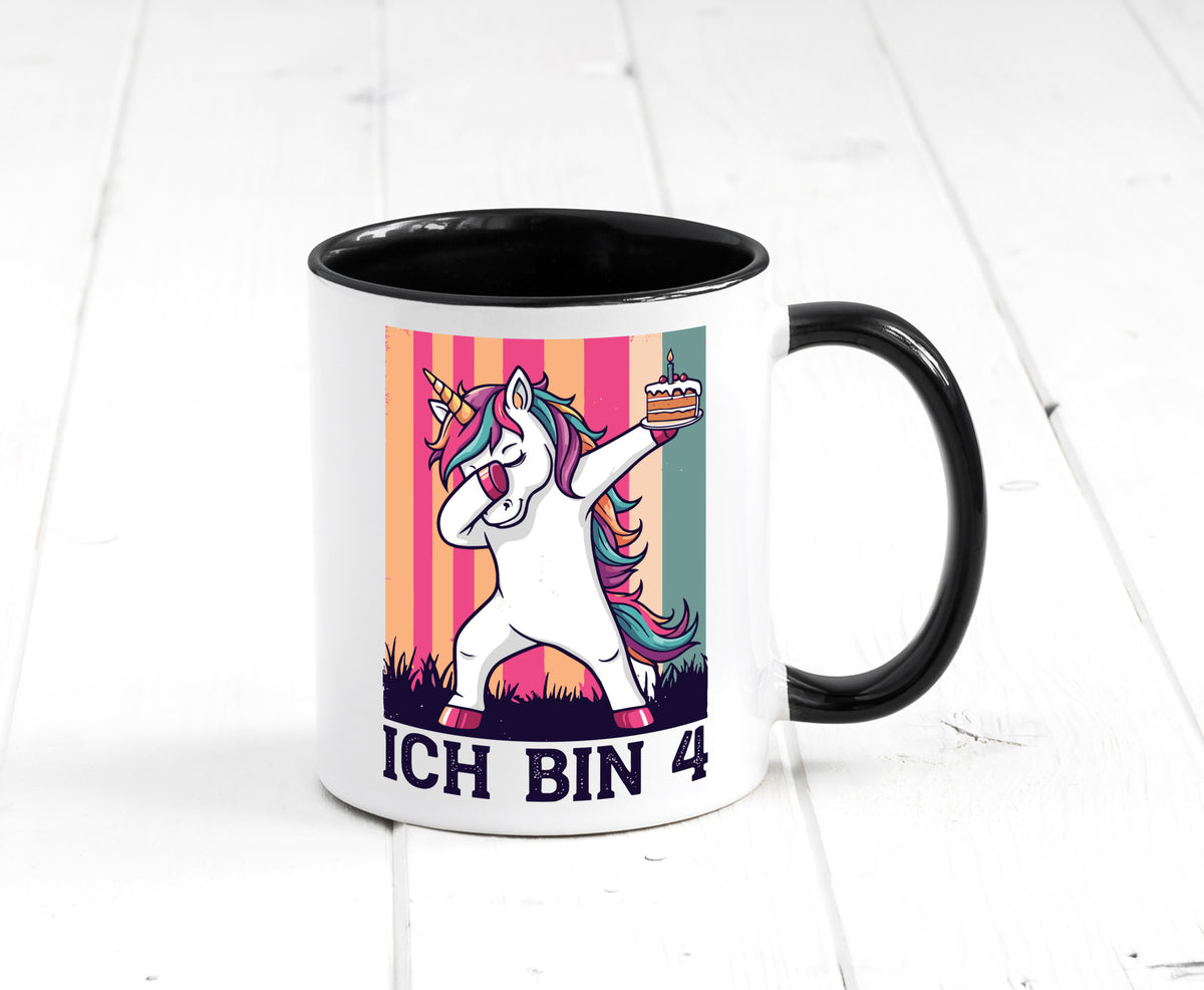 4 Geburtstag | Einhorn Damping Mädchen lustig Geschenkidee Geschenk Tasse
