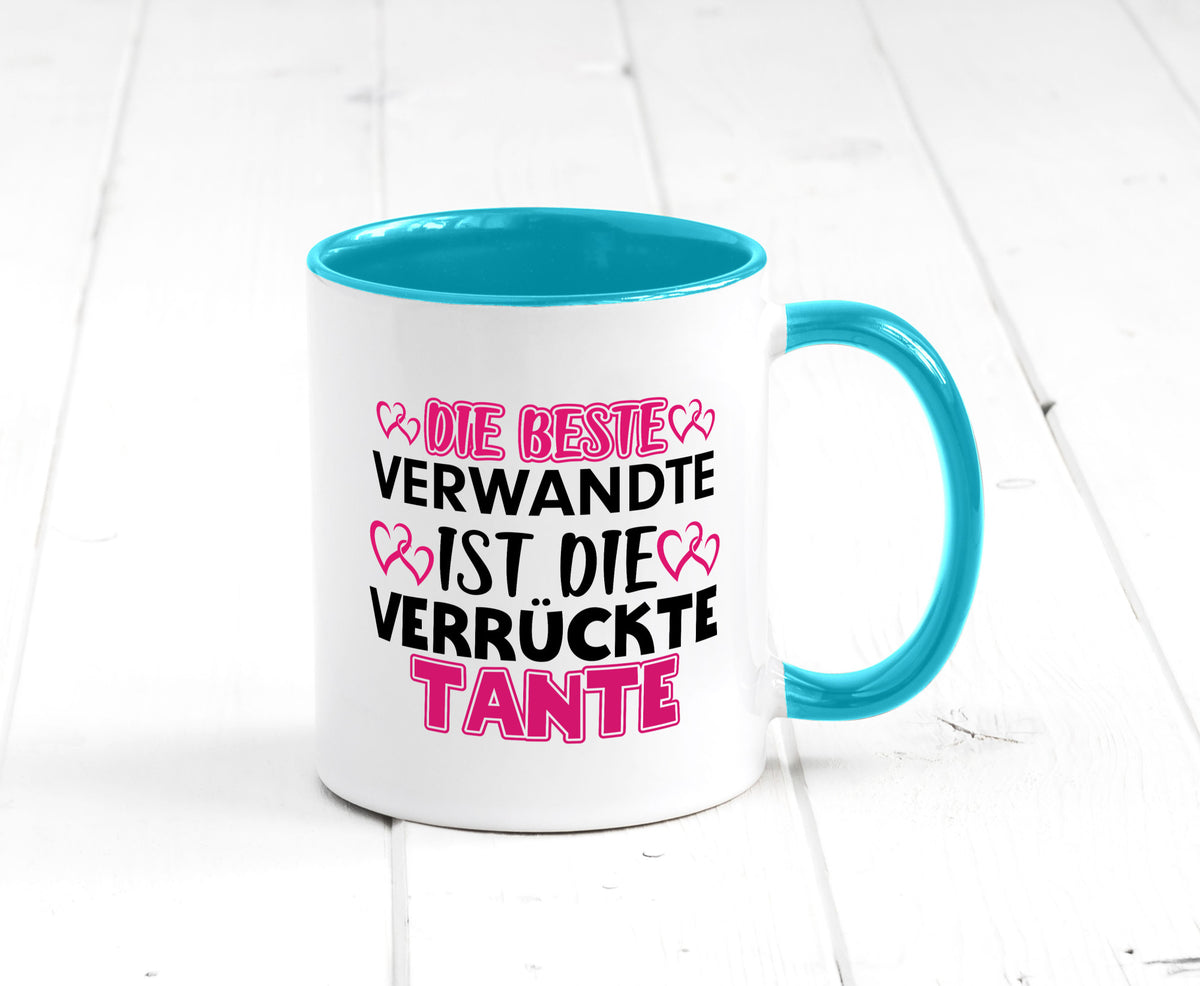 Verrückte Tante | Spruch Patentante Verwandtschaft lustiger Geschenk Humor Tasse