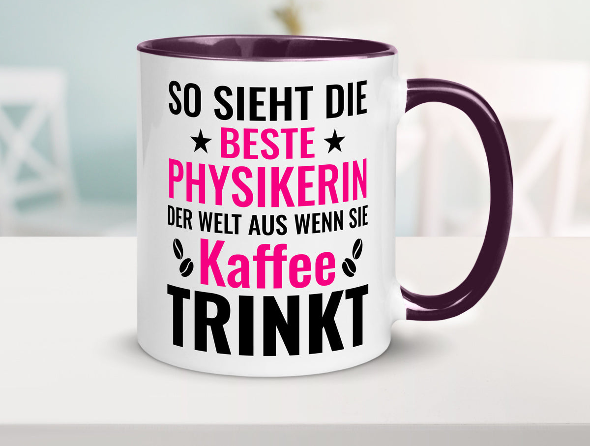 Kaffee trinkt: Physikerin | Physik Geschenk Humor Geschenkidee lustiger Spruch Tasse