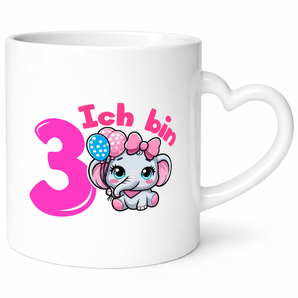 3. Geburtstag | 3 Jahre Elefant Mädchen lustig Geschenkidee Geschenk Tasse