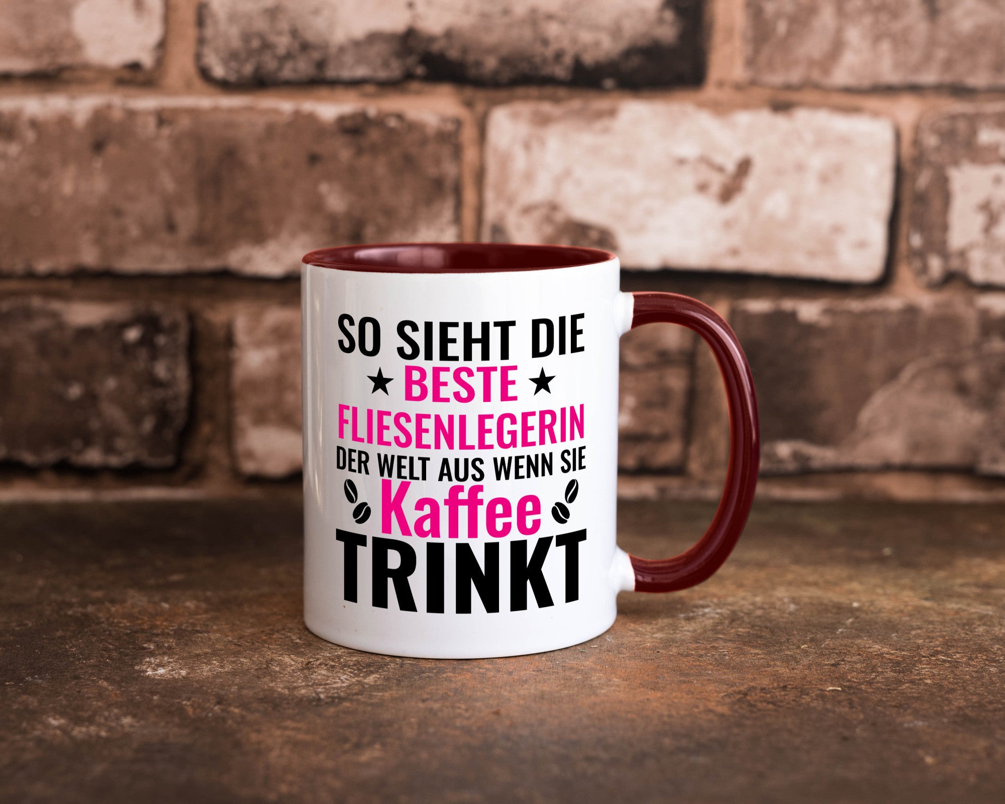 Kaffee trinkt: Fliesenlegerin | Fliesenlegen Bau Humor Geschenkidee Tasse
