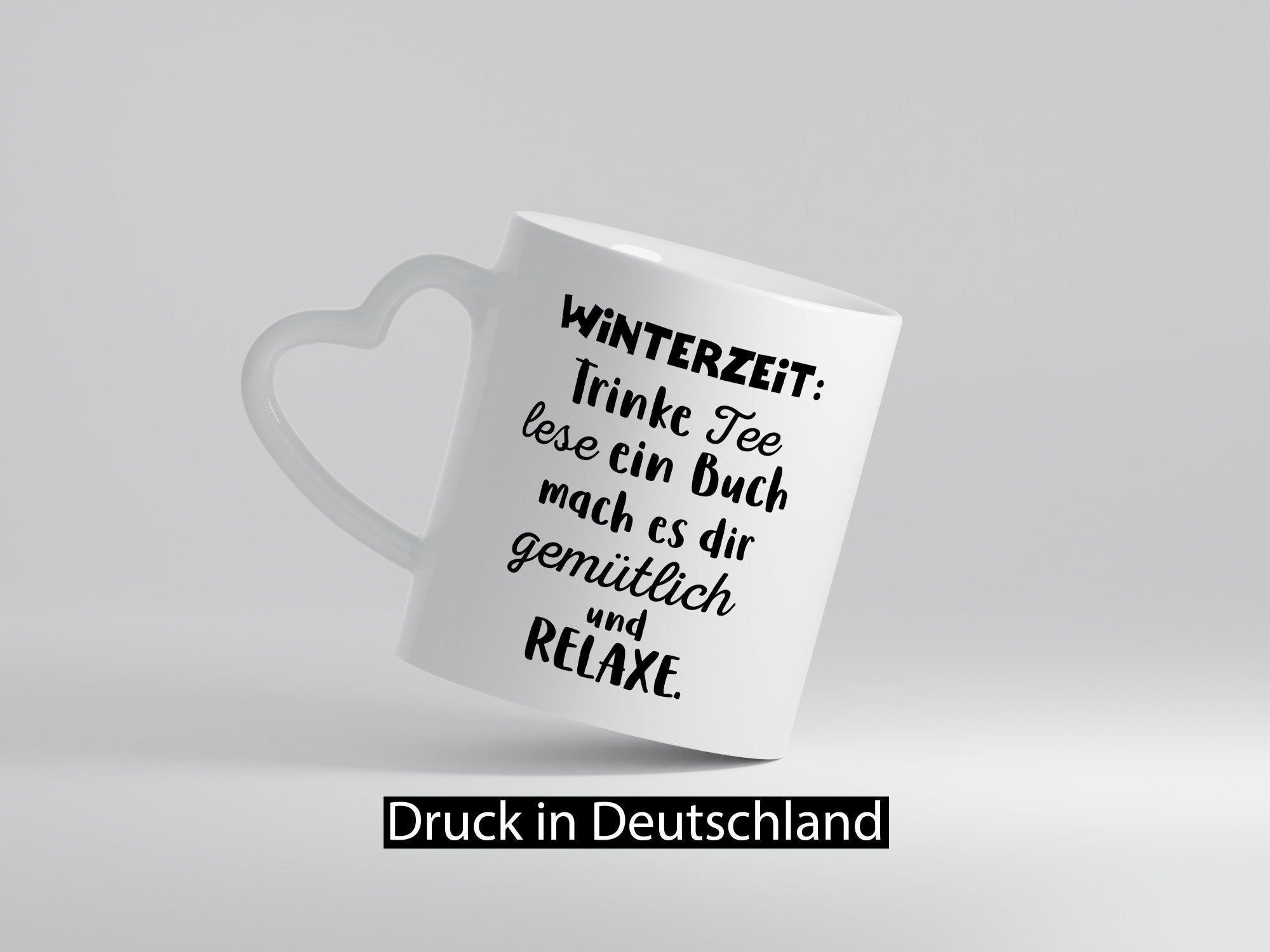 Winterzeit Trinke Tee und mach es dir Gemütlich Geschenkidee Humor Tasse