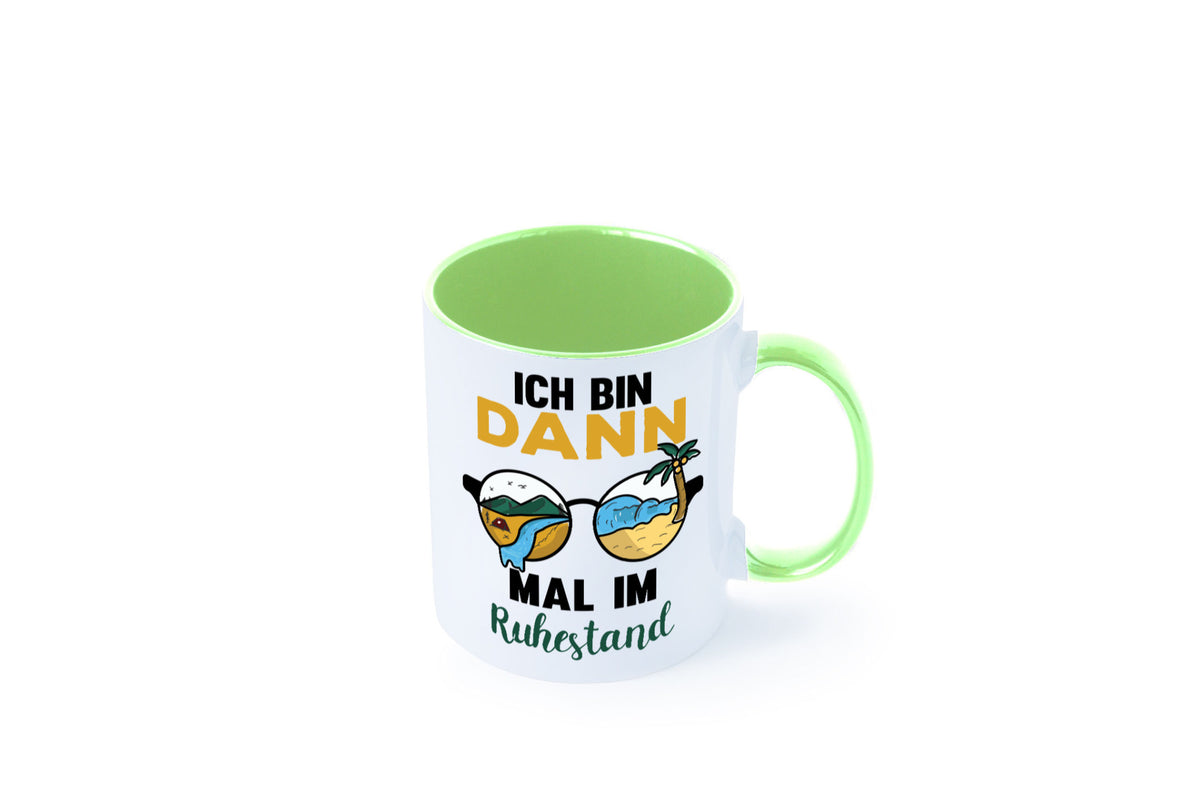 Bin dann mal im Ruhestand | Sonnenbrille Palme Meer lustig Jubiläum Geschenk Tasse