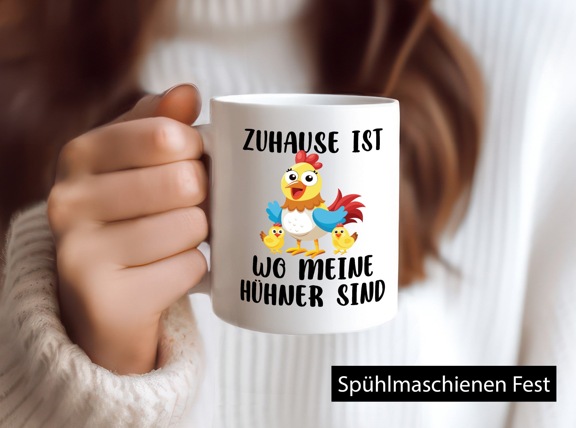 Zuhause ist wo meine Hühner Kacken | Flüsterer Humor Geschenkidee Tasse