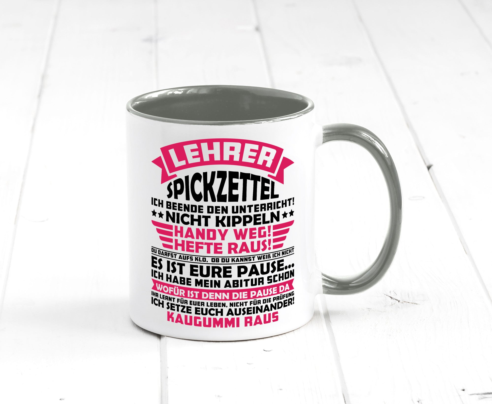Lehrer Spickzettel | Beruf Tasse lustiger Spruch vl8 Geschenkidee Arbeit